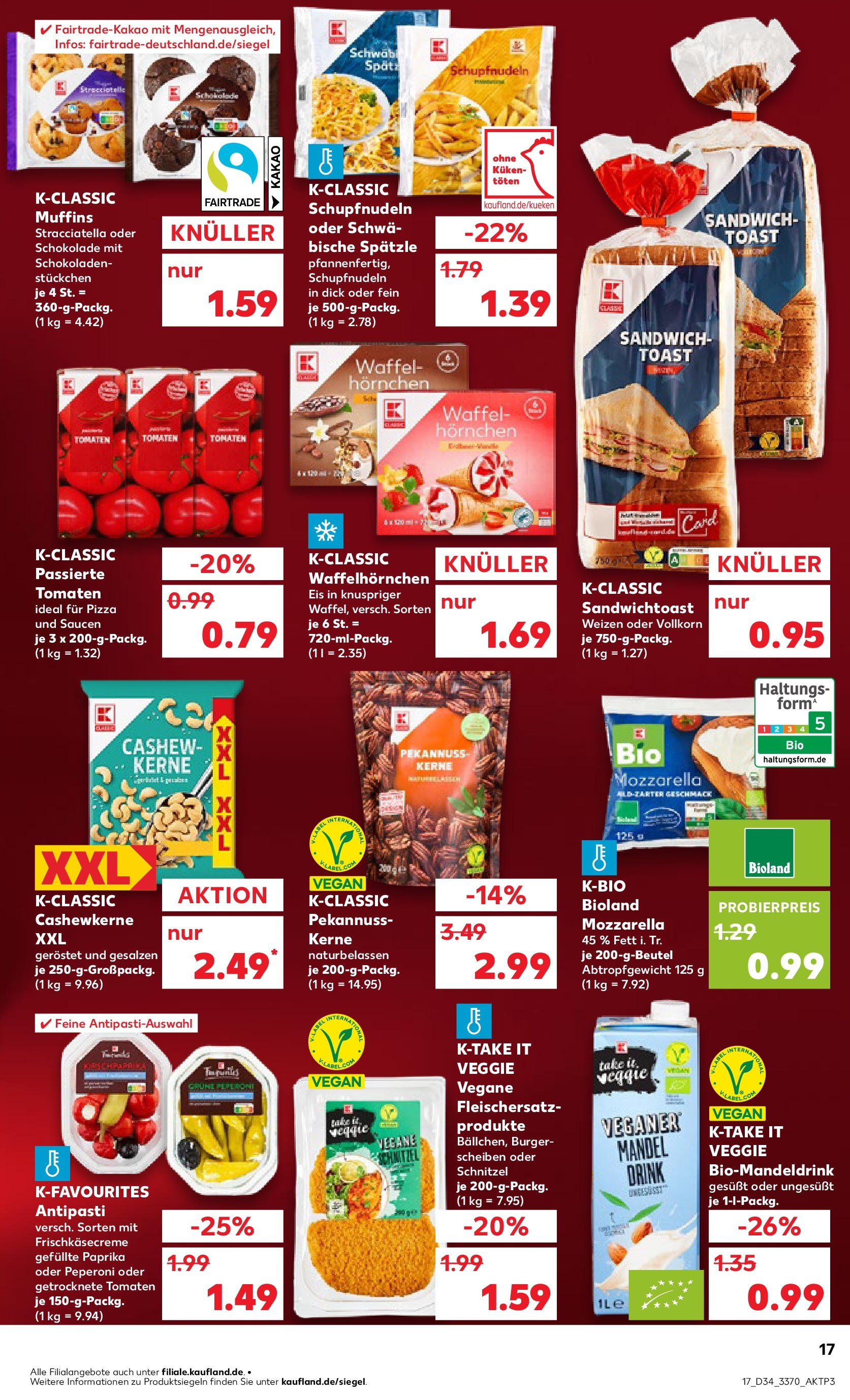 Prospekt Kaufland ab 21.08.2025 » Angebote Online zum Blättern | Seite: 17 | Produkte: Schokolade, Tomaten, Schnitzel, Paprika