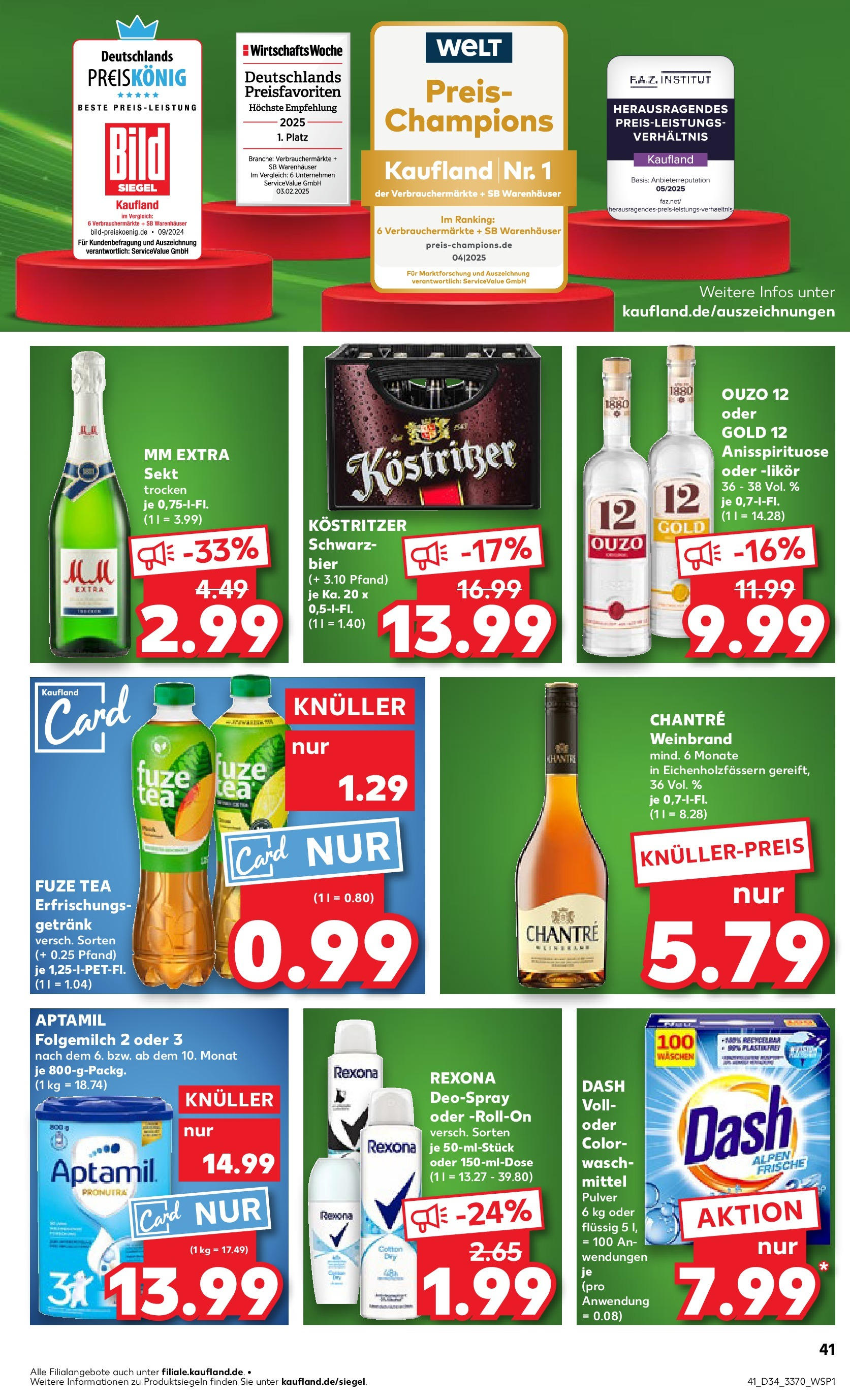 Prospekt Kaufland ab 21.08.2025 » Angebote Online zum Blättern | Seite: 41 | Produkte: Kostritzer, Bier, Deodorant, Deospray