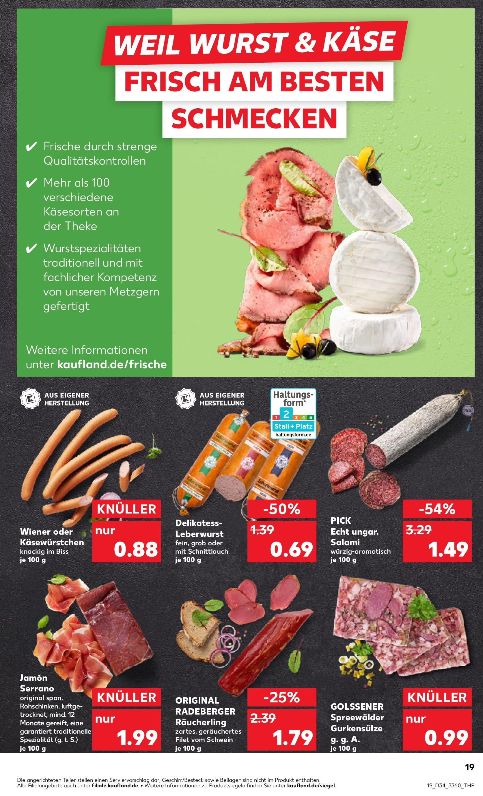 Prospekt Kaufland ab 21.08.2025 » Angebote Online zum Blättern | Seite: 19 | Produkte: Käse, Theke, Wurst, Salami