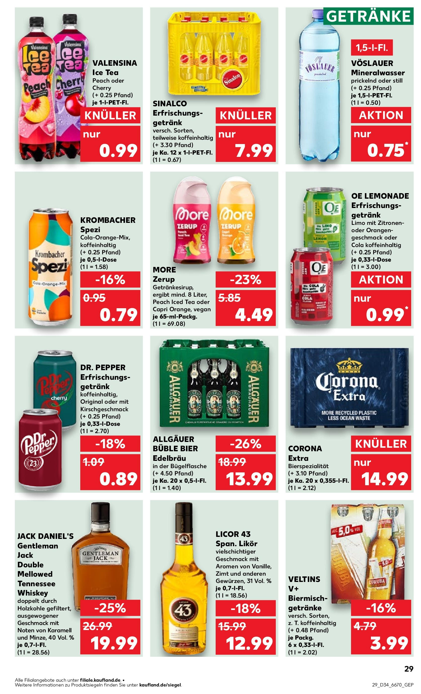 Prospekt Kaufland ab 21.08.2025 » Angebote Online zum Blättern | Seite: 33 | Produkte: Bier, Orangen, Mineralwasser, Zitronen