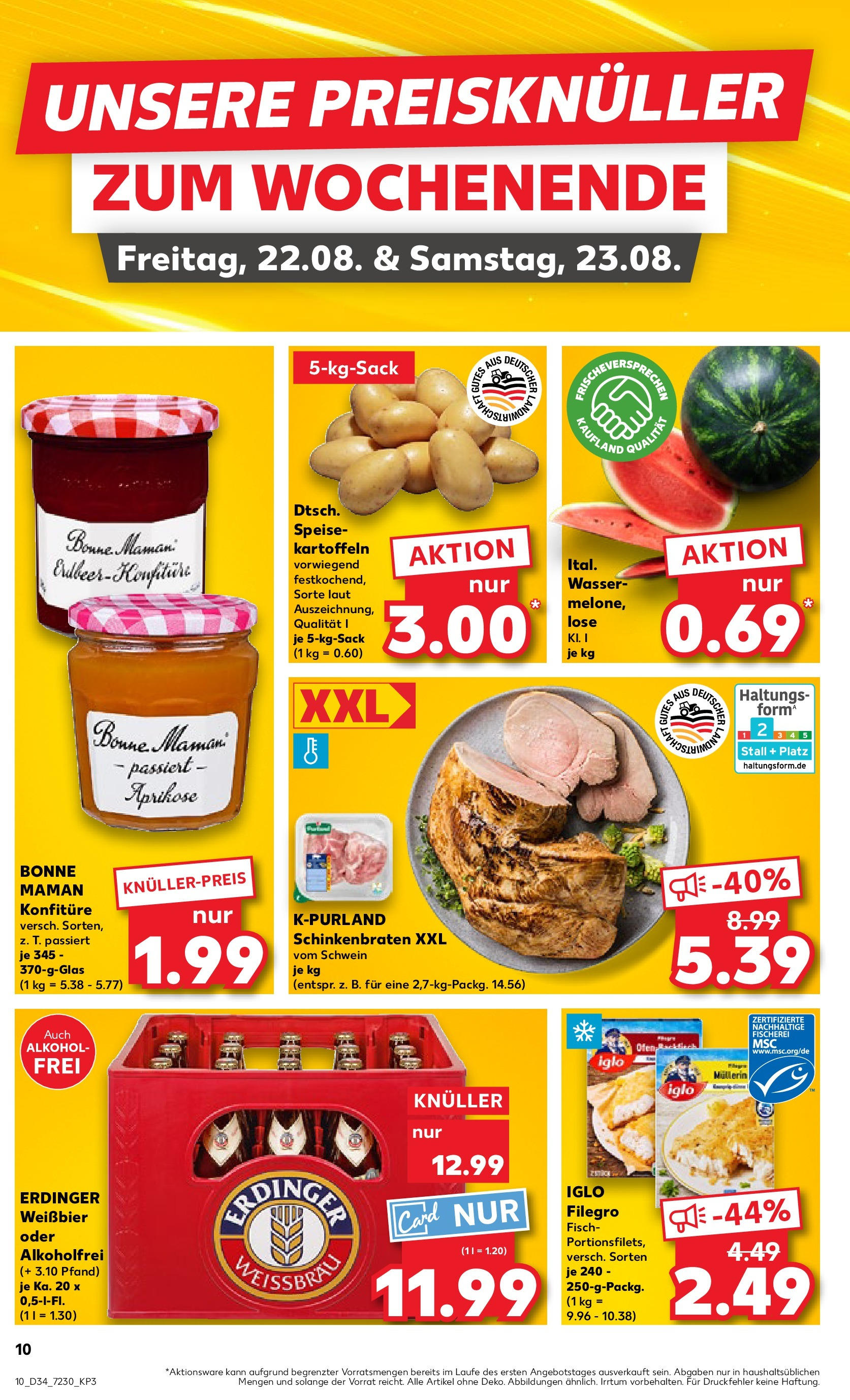 Prospekt Kaufland ab 21.08.2025 » Angebote Online zum Blättern | Seite: 10 | Produkte: Fisch, Wasser, Wassermelone, Bonne maman
