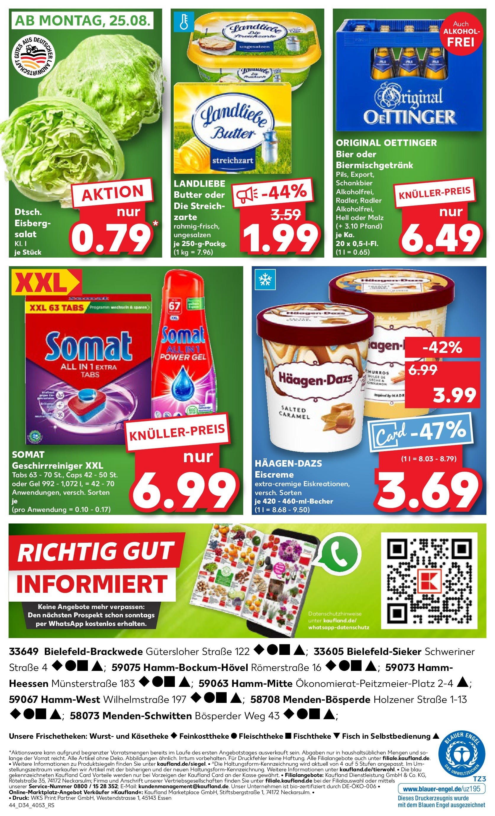 Prospekt Kaufland ab 21.08.2025 » Angebote Online zum Blättern | Seite: 44 | Produkte: Oettinger, Fisch, Radler, Salat