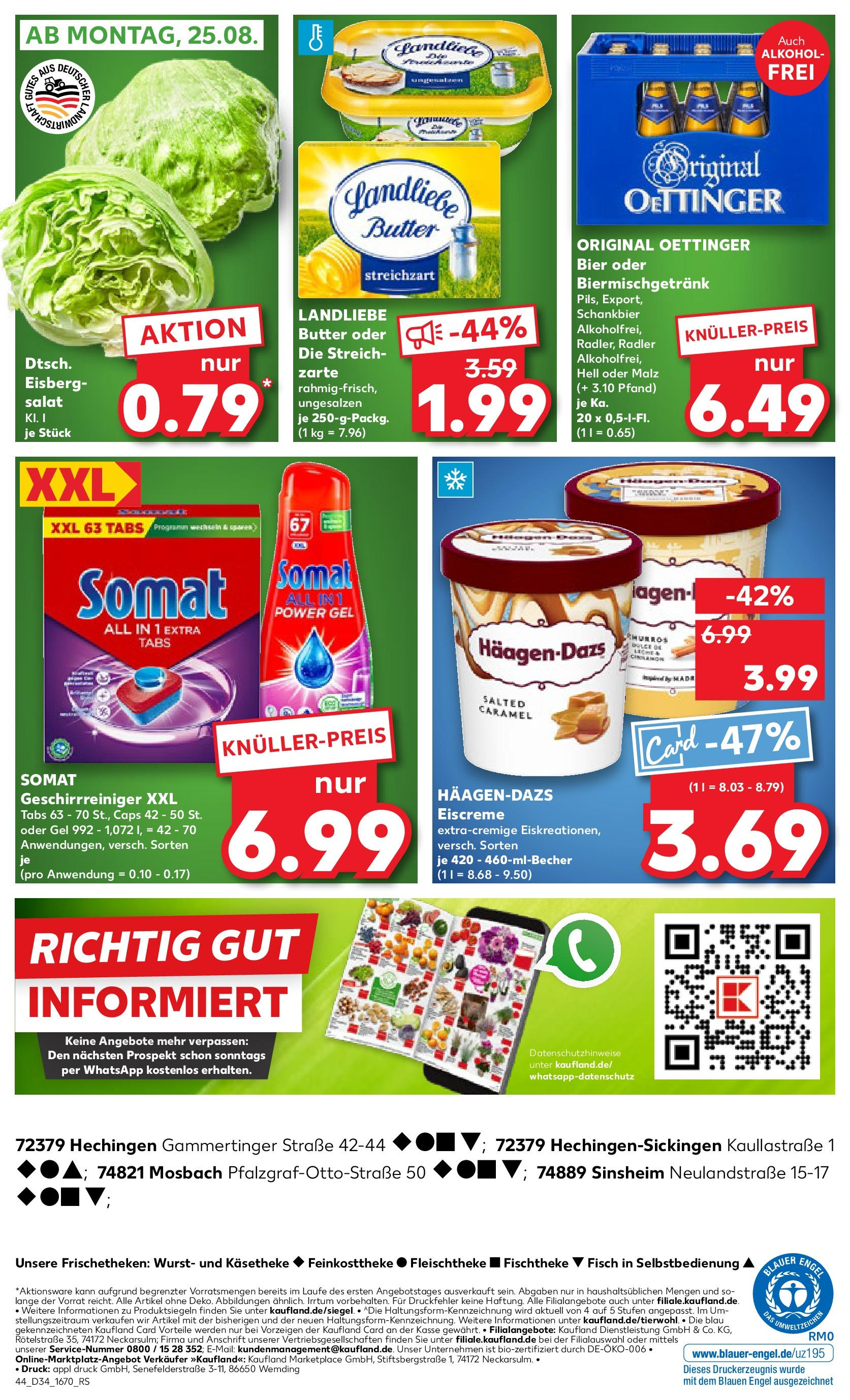 Prospekt Kaufland ab 21.08.2025 » Angebote und Werbung Online | Seite: 44 | Produkte: Butter, Oettinger, Eiscreme, Fisch Prospekt Kaufland ab 21.08.2025 » Angebote Online zum Blättern | Seite: 44 | Produkte: Butter, Oettinger, Eiscreme, Fisch