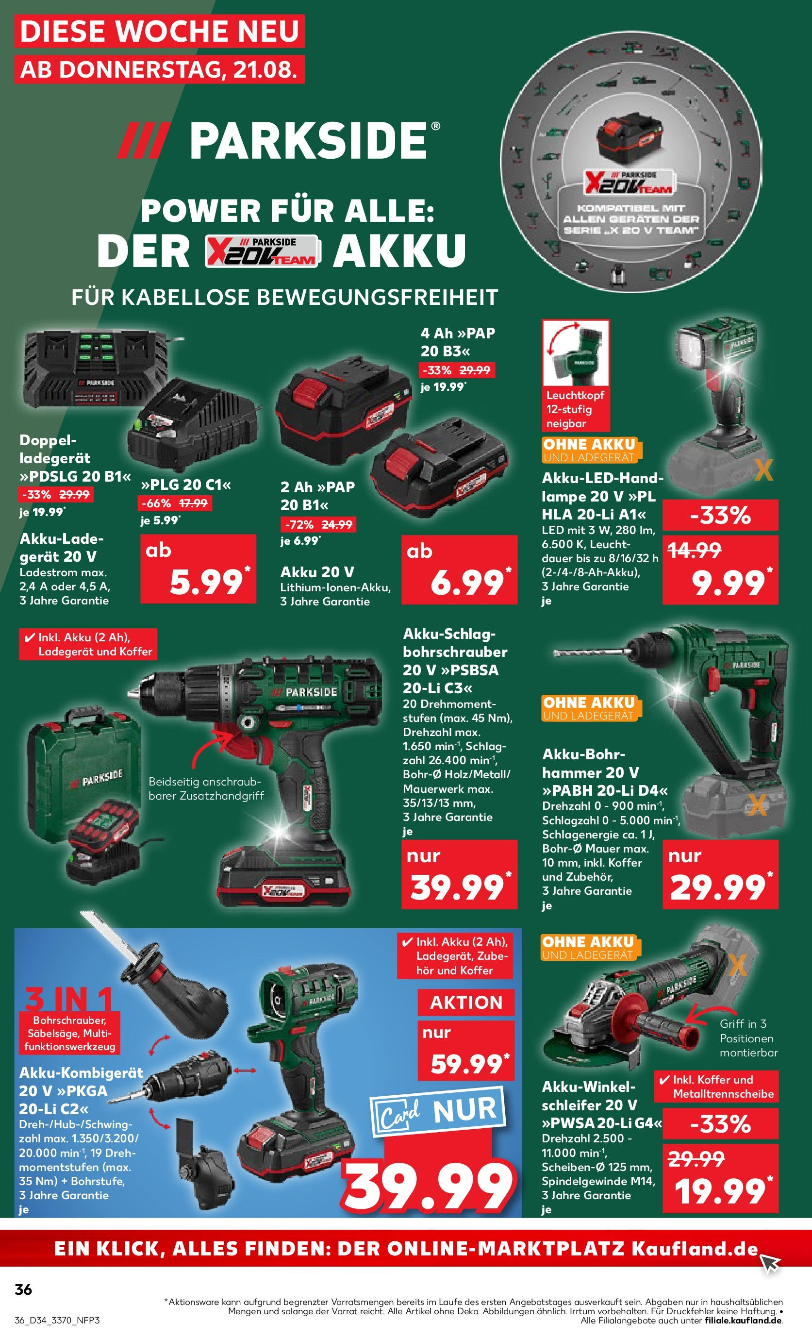Prospekt Kaufland ab 21.08.2025 » Angebote Online zum Blättern | Seite: 36 | Produkte: Lampe, Koffer, Ladegerät