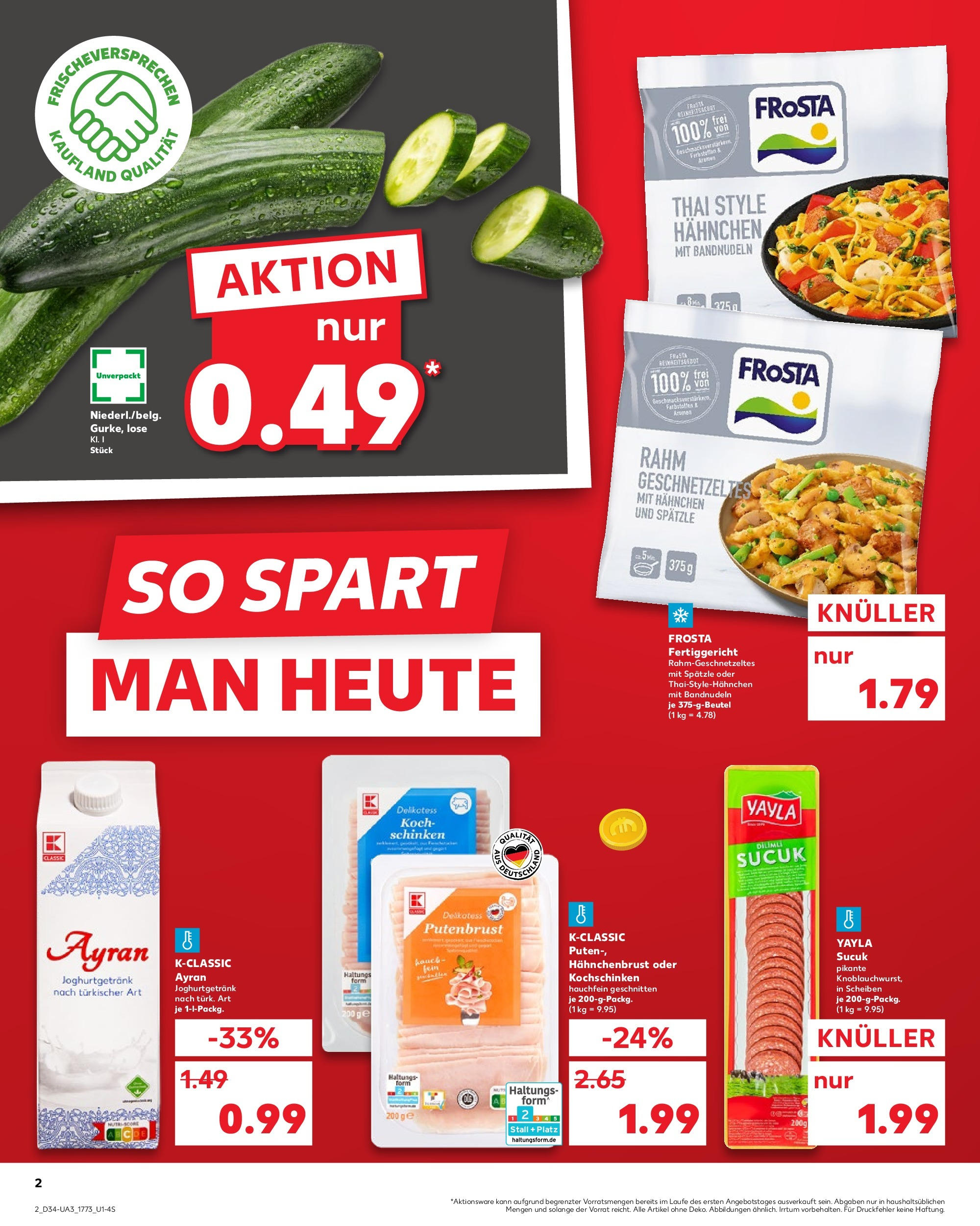 Prospekt Kaufland ab 21.08.2025 » Angebote Online zum Blättern | Seite: 2 | Produkte: Hahnchen, Frosta, Schinken, Hahnchenbrust