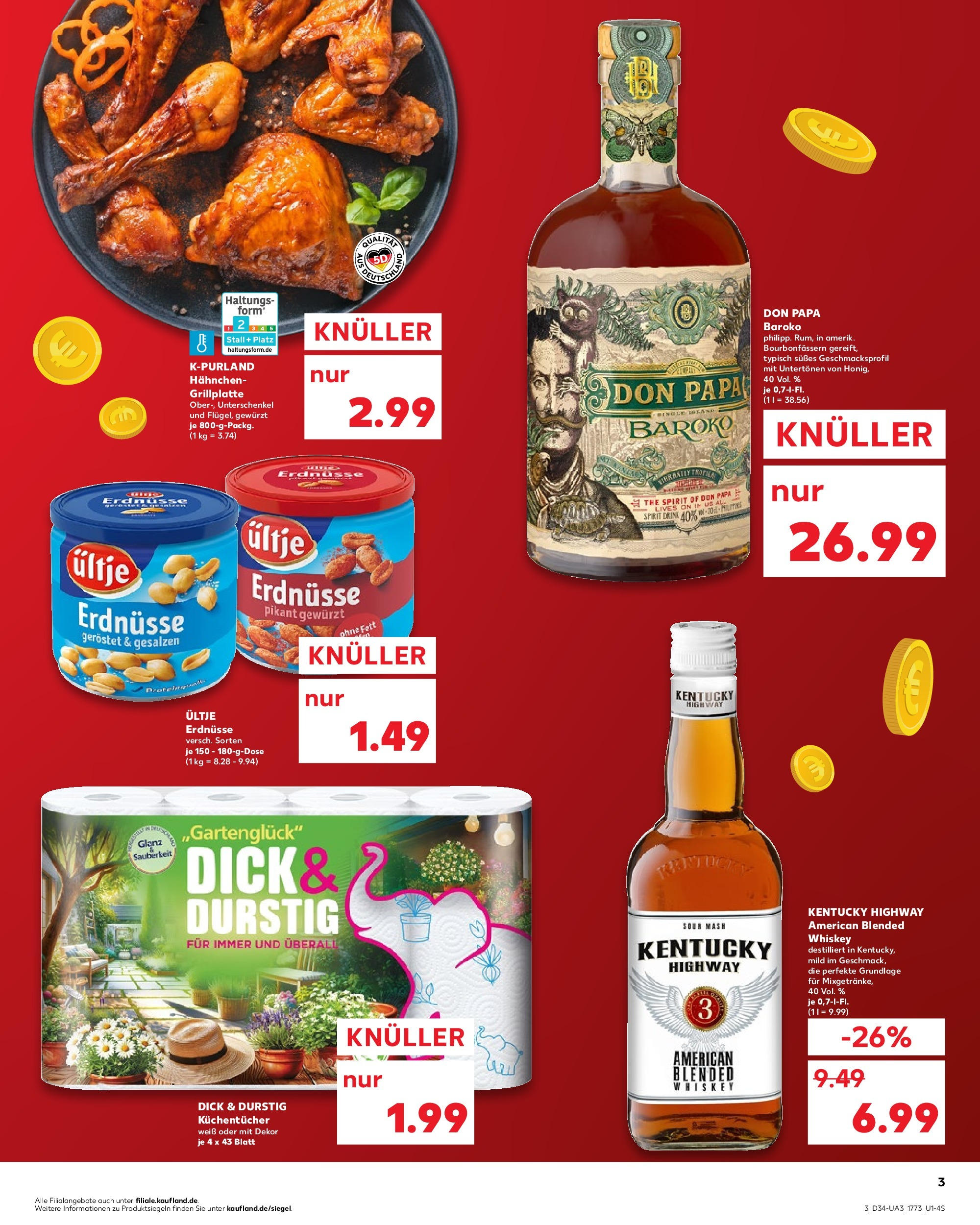 Prospekt Kaufland ab 21.08.2025 » Angebote Online zum Blättern | Seite: 3 | Produkte: Hahnchen, Ultje erdnusse, Erdnüsse, Whiskey