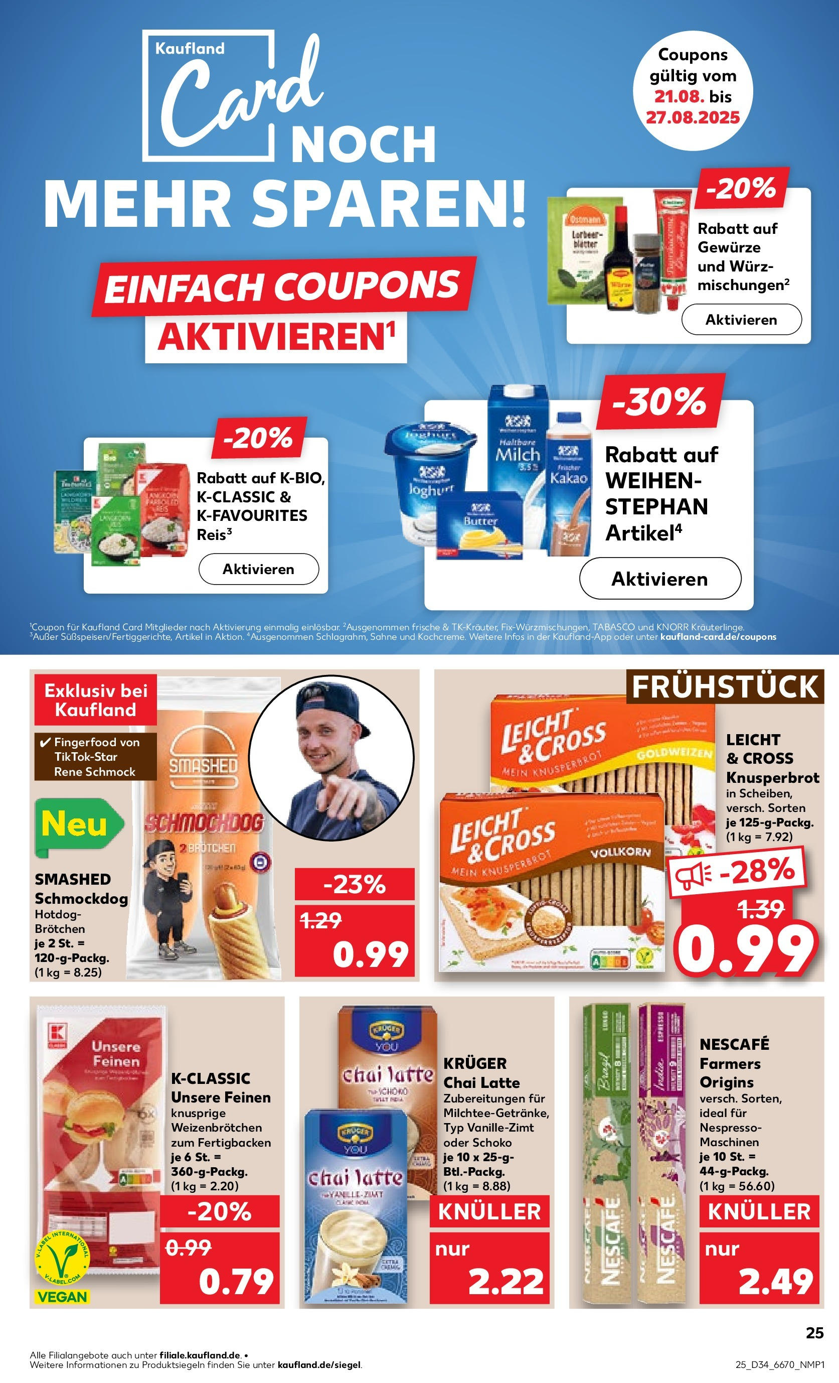 Prospekt Kaufland ab 21.08.2025 » Angebote Online zum Blättern | Seite: 29 | Produkte: Nescafe, Milch, Haltbare milch, Sahne