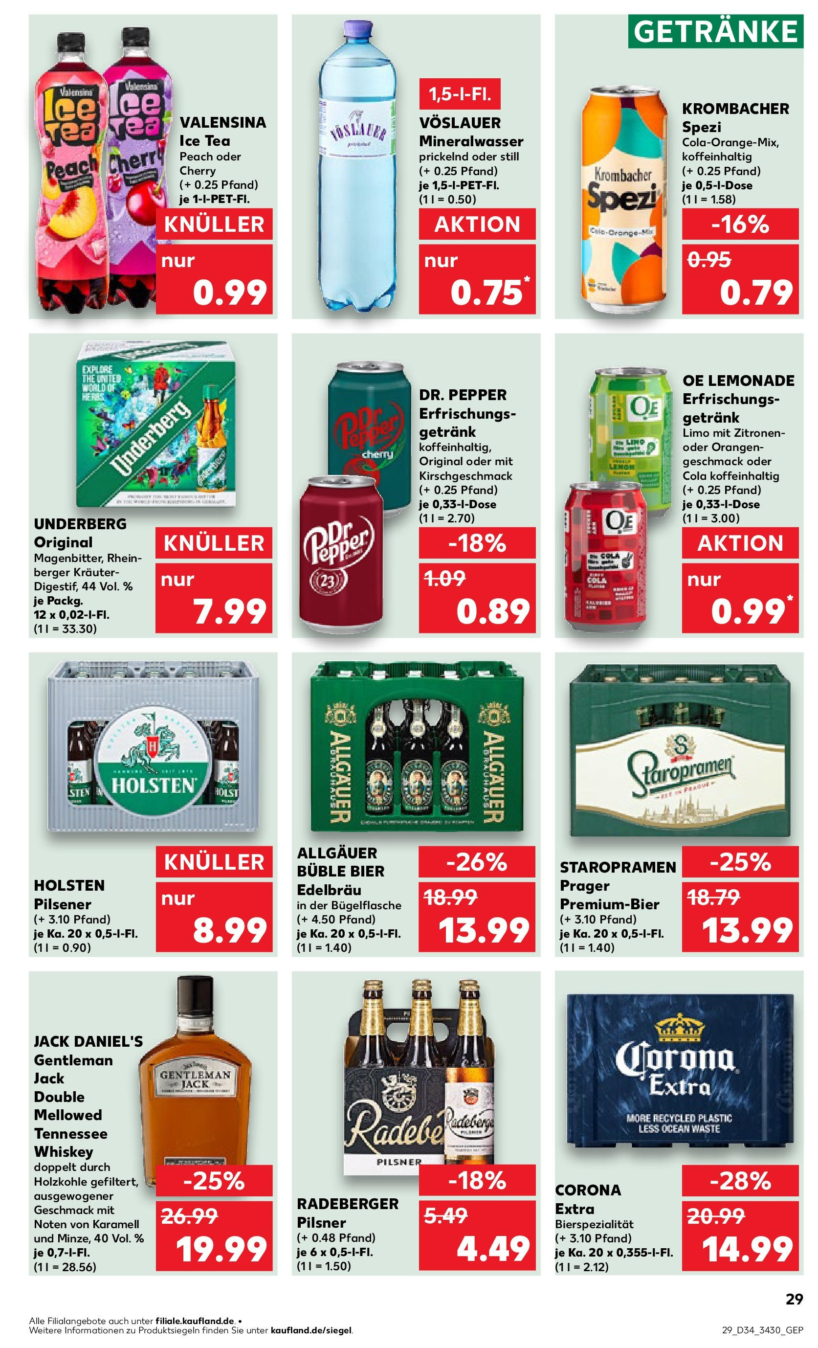 Prospekt Kaufland ab 21.08.2025 » Angebote Online zum Blättern | Seite: 29 | Produkte: Bier, Orangen, Holsten, Radeberger pilsner
