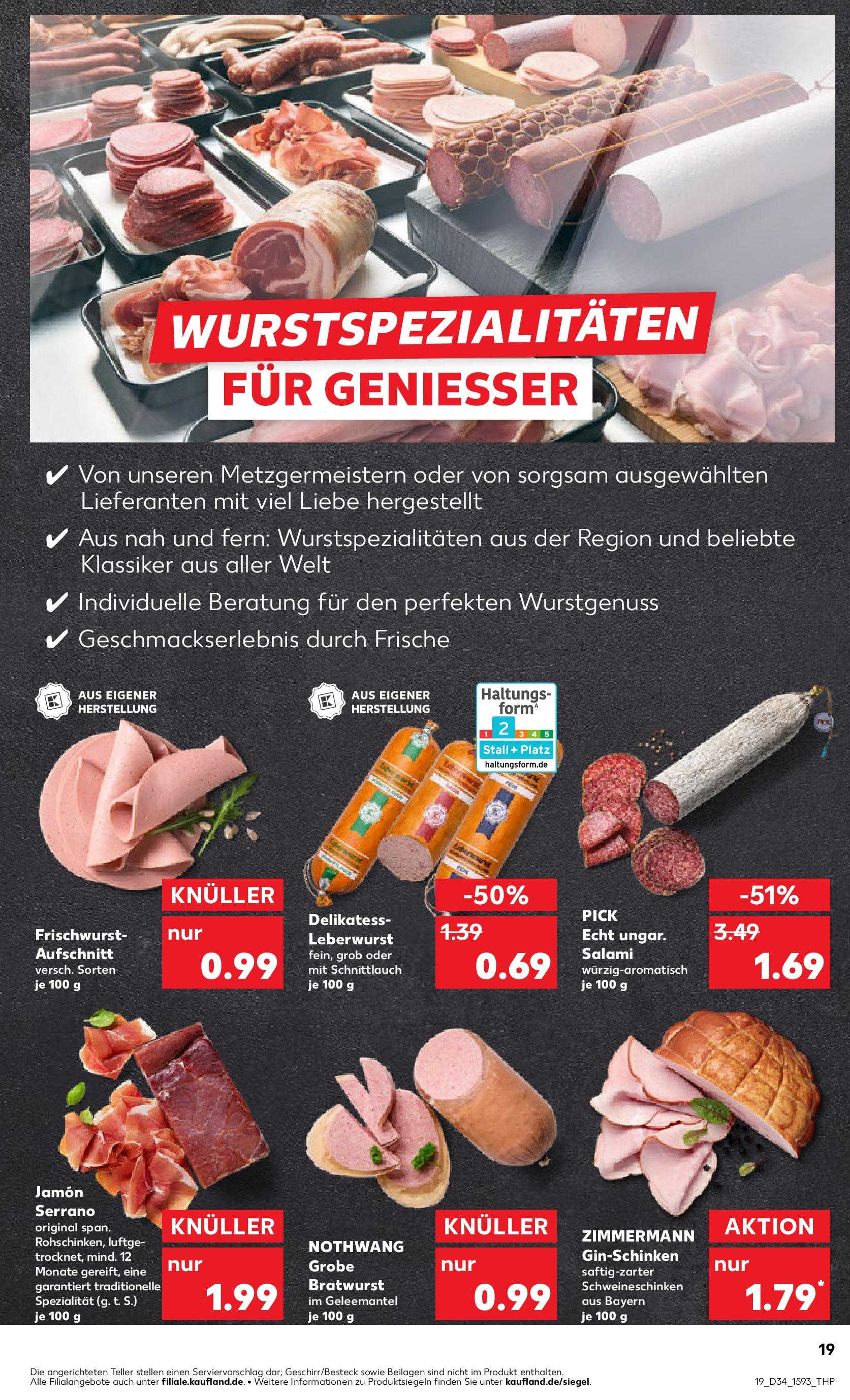 Prospekt Kaufland ab 21.08.2025 » Angebote Online zum Blättern | Seite: 19 | Produkte: Bratwurst, Salami