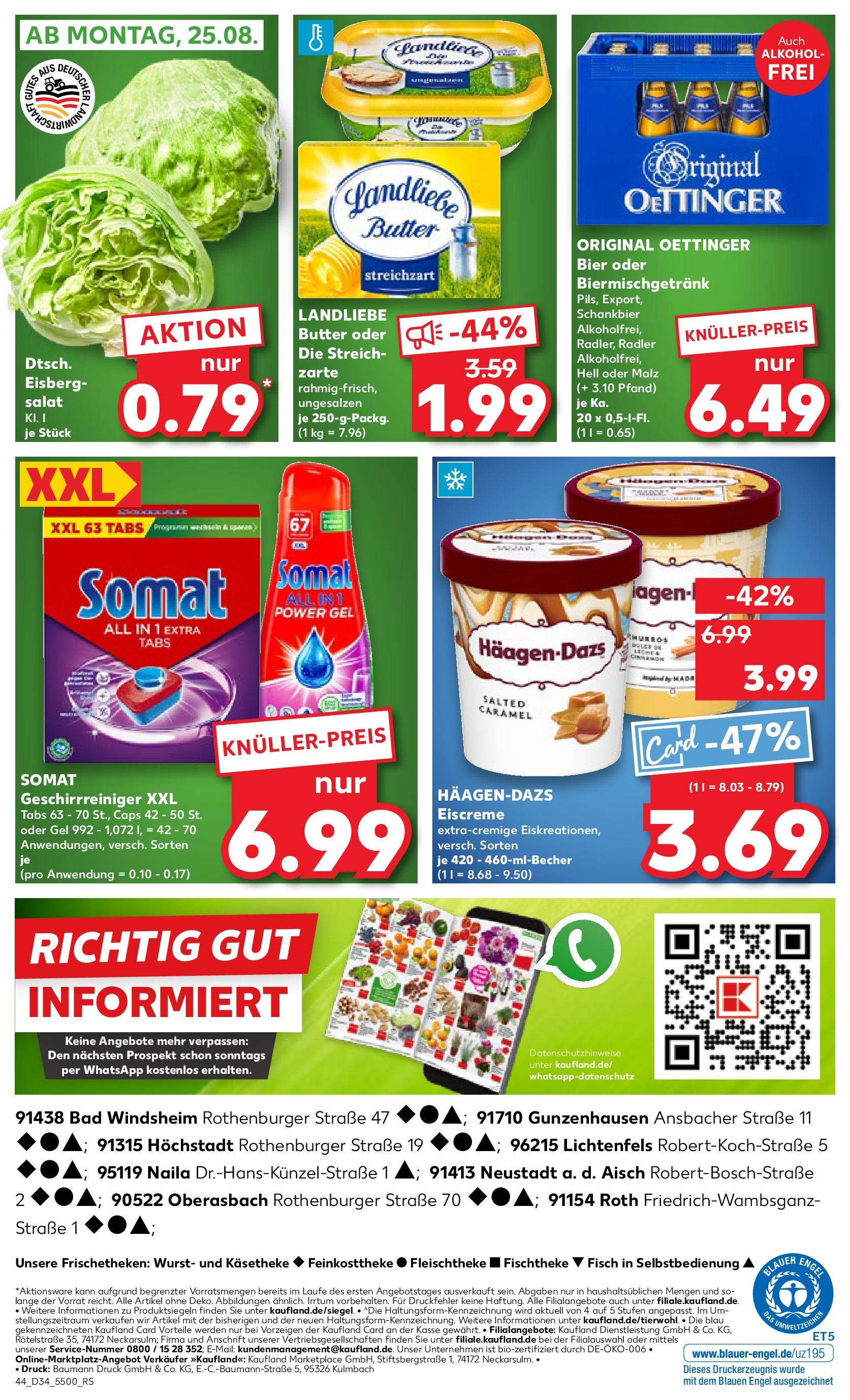Prospekt Kaufland ab 21.08.2025 » Angebote Online zum Blättern | Seite: 44 | Produkte: Bier, Oettinger, Wurst, Salat