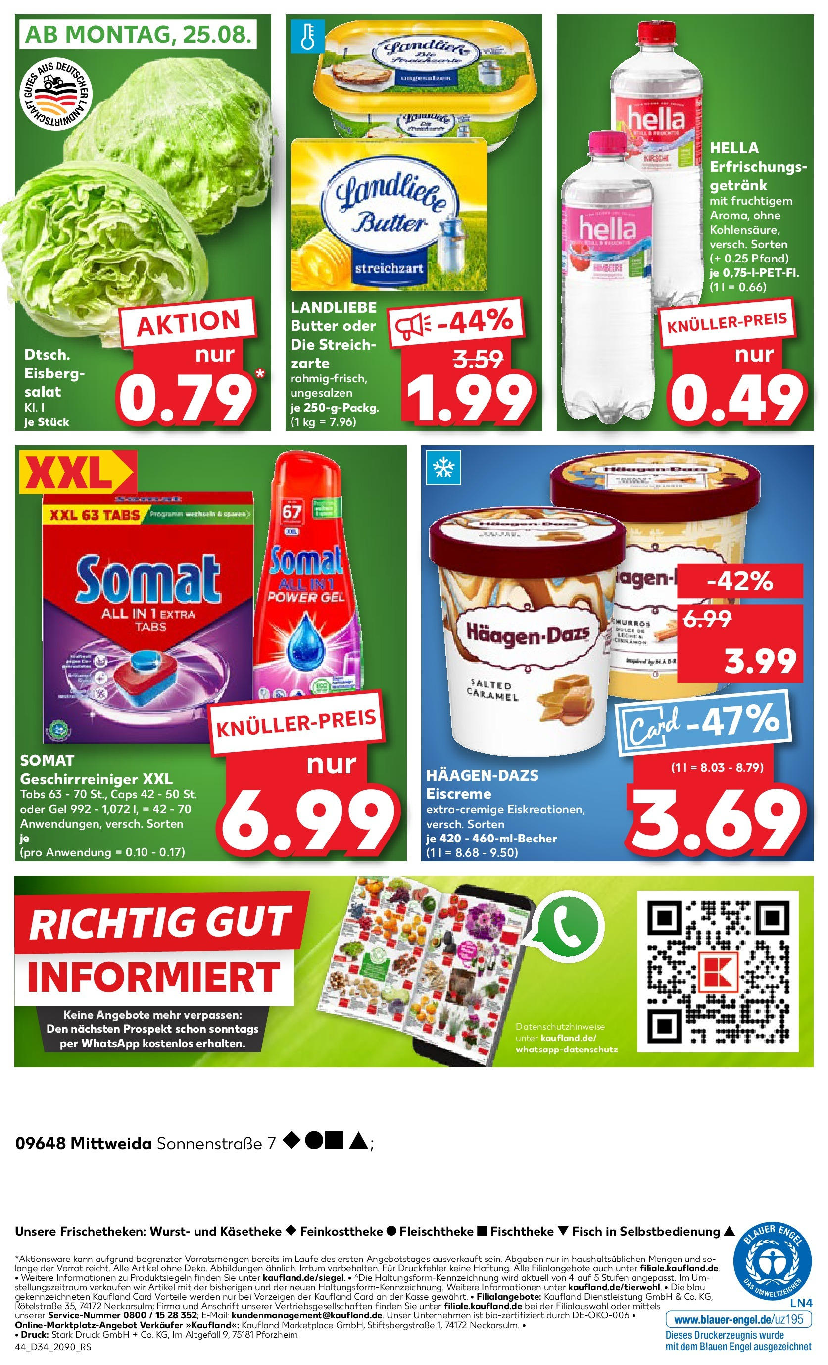 Prospekt Kaufland ab 21.08.2025 » Angebote Online zum Blättern | Seite: 44 | Produkte: Butter, Fisch, Hella, Wurst