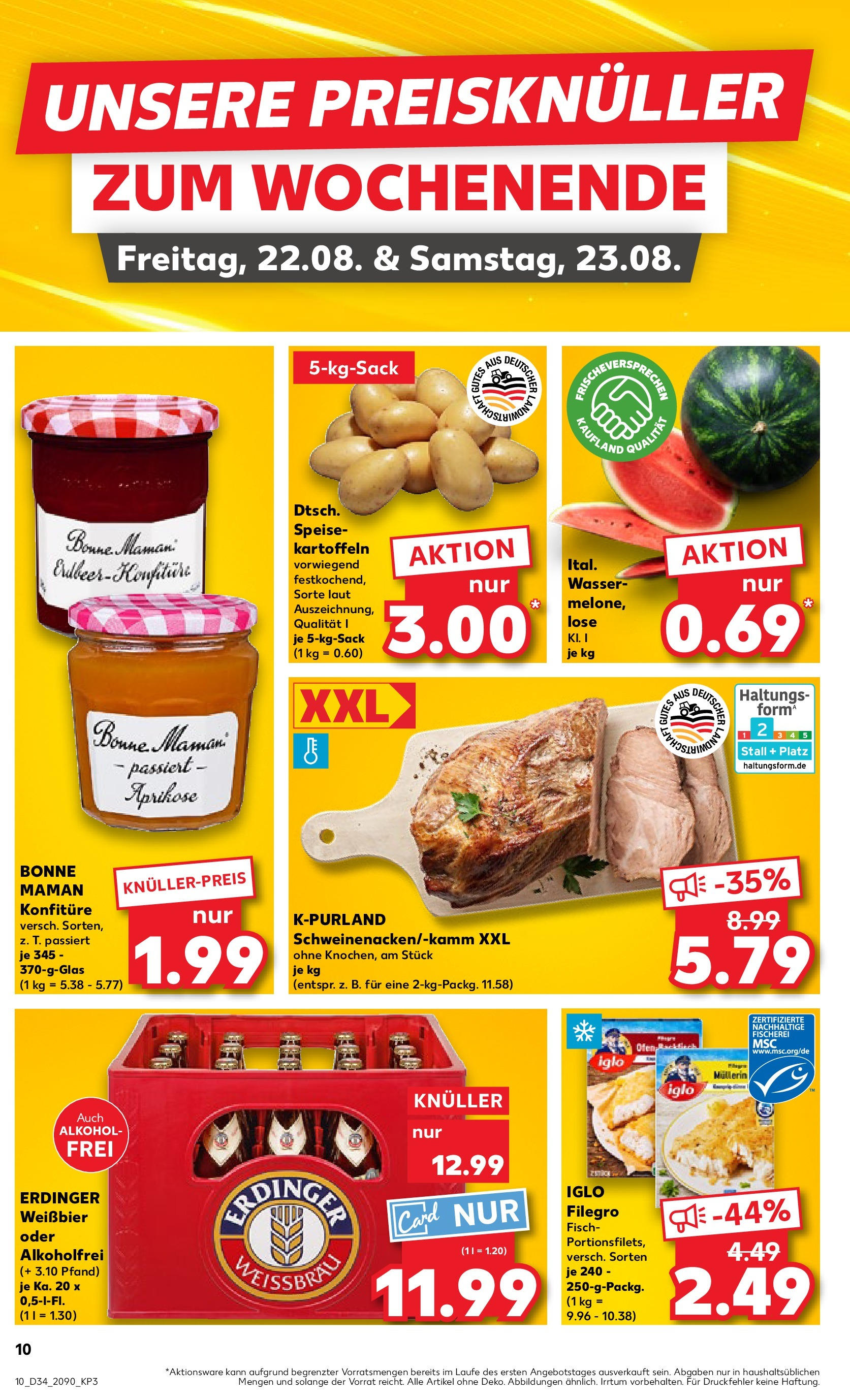 Prospekt Kaufland ab 21.08.2025 » Angebote Online zum Blättern | Seite: 10 | Produkte: Iglo, Kartoffeln, Wasser, Wassermelone