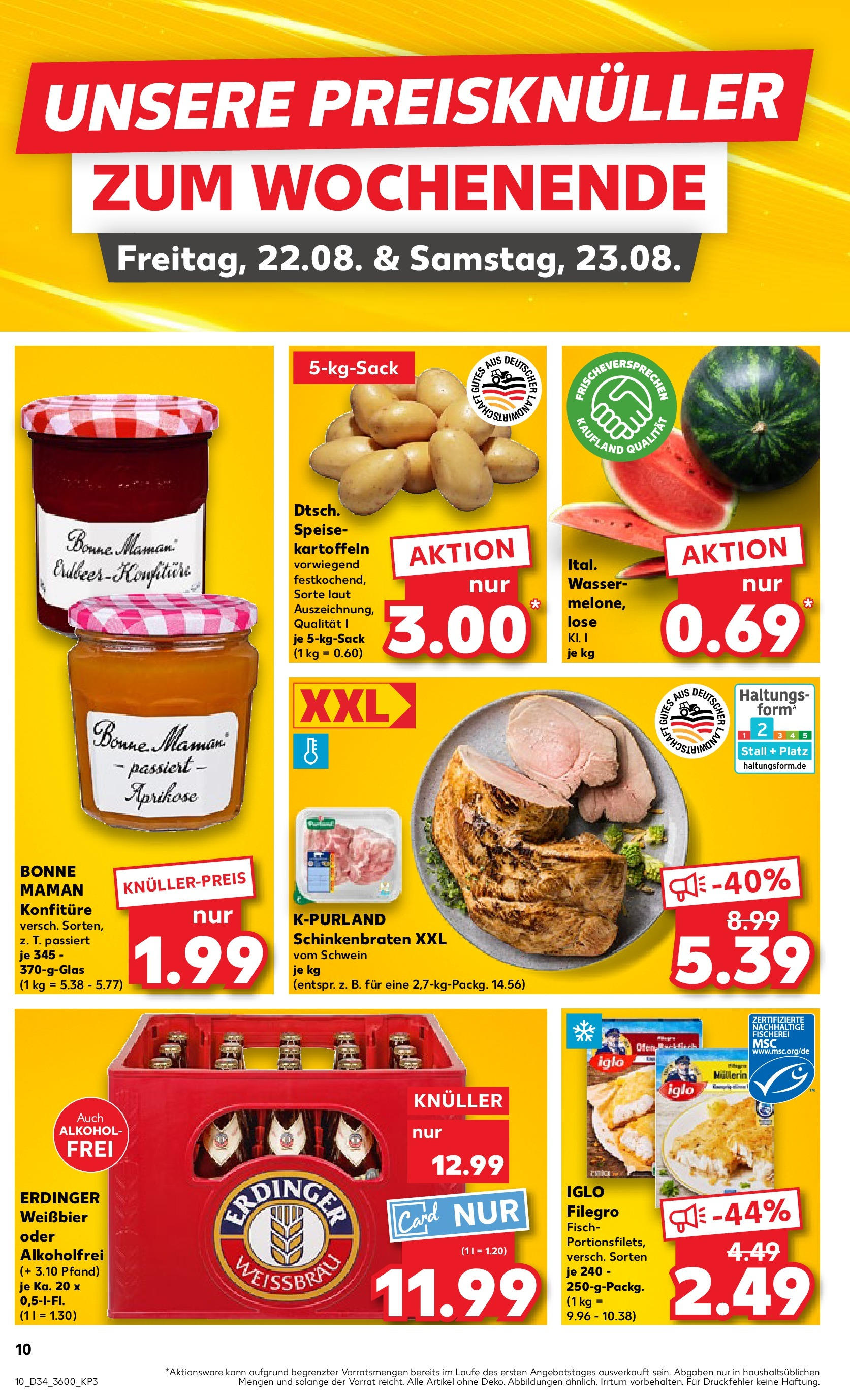 Prospekt Kaufland ab 21.08.2025 » Angebote Online zum Blättern | Seite: 10 | Produkte: Weißbier, Kartoffeln, Wasser, Bonne maman
