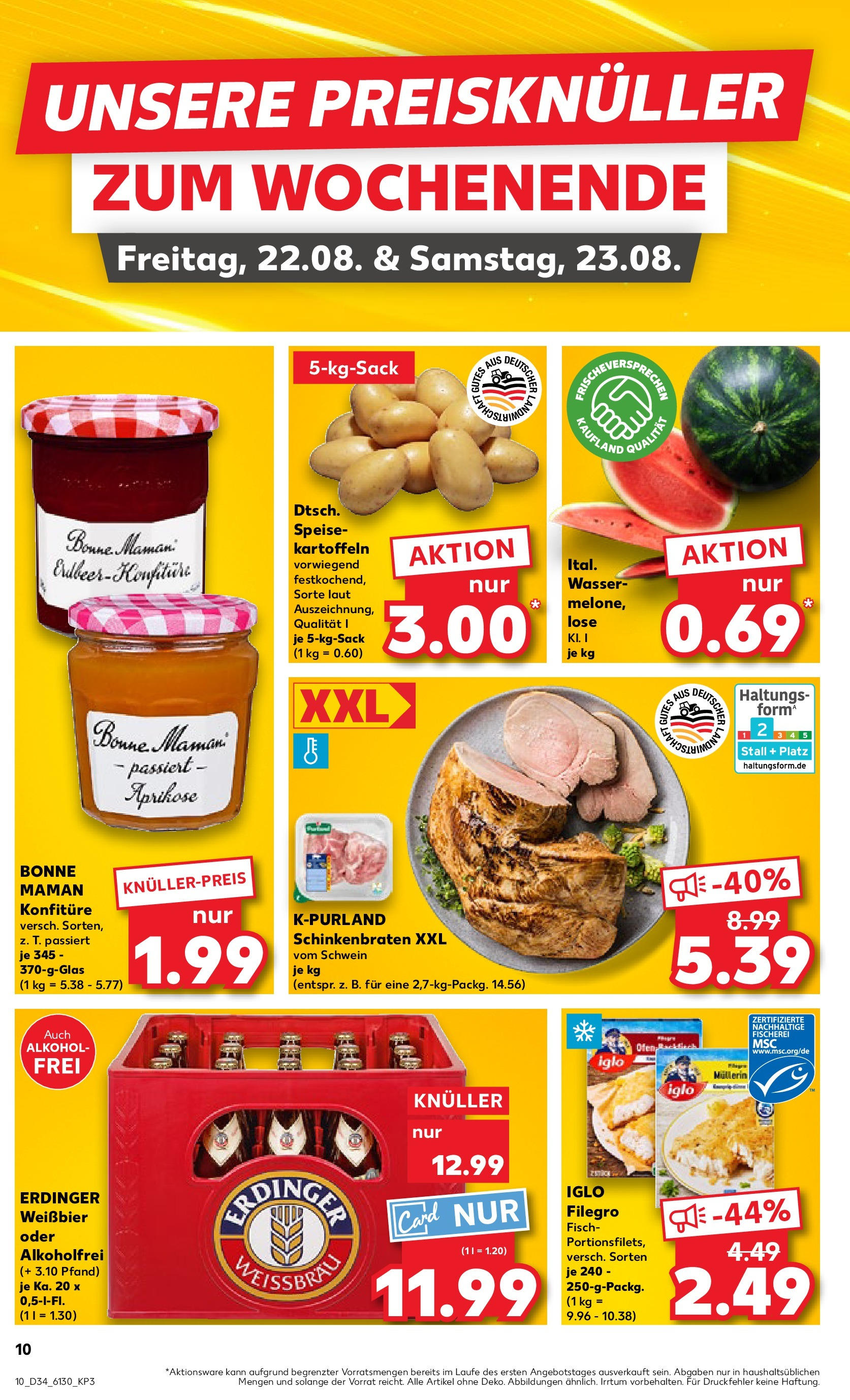 Prospekt Kaufland ab 21.08.2025 » Angebote Online zum Blättern | Seite: 10 | Produkte: Erdinger, Iglo, Kartoffeln, Wassermelone