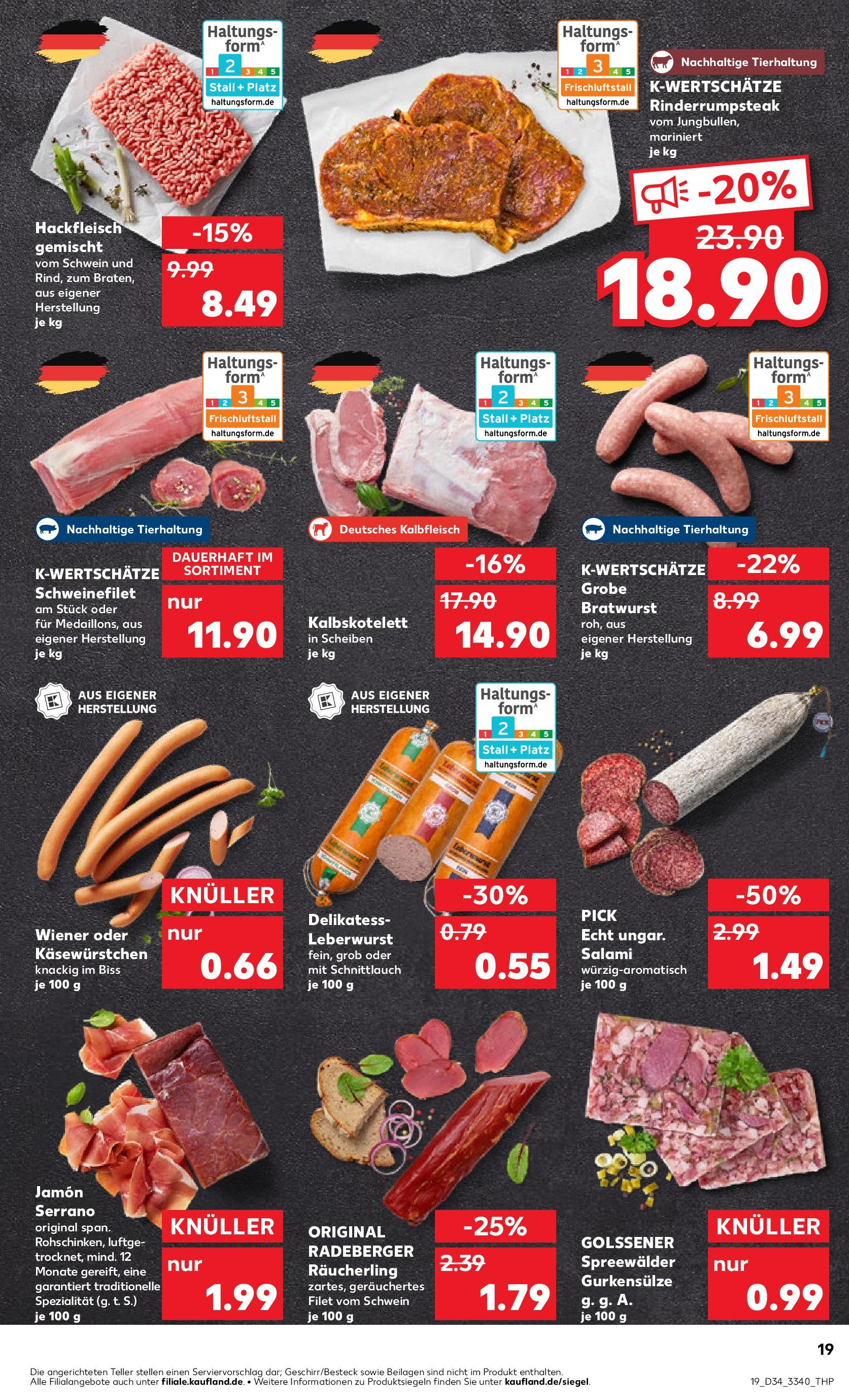 Prospekt Kaufland ab 21.08.2025 » Angebote und Werbung Online | Seite: 19 | Produkte: Bratwurst, Schweinefilet, Salami, Steak Prospekt Kaufland ab 21.08.2025 » Angebote Online zum Blättern | Seite: 19 | Produkte: Bratwurst, Schweinefilet, Salami, Steak
