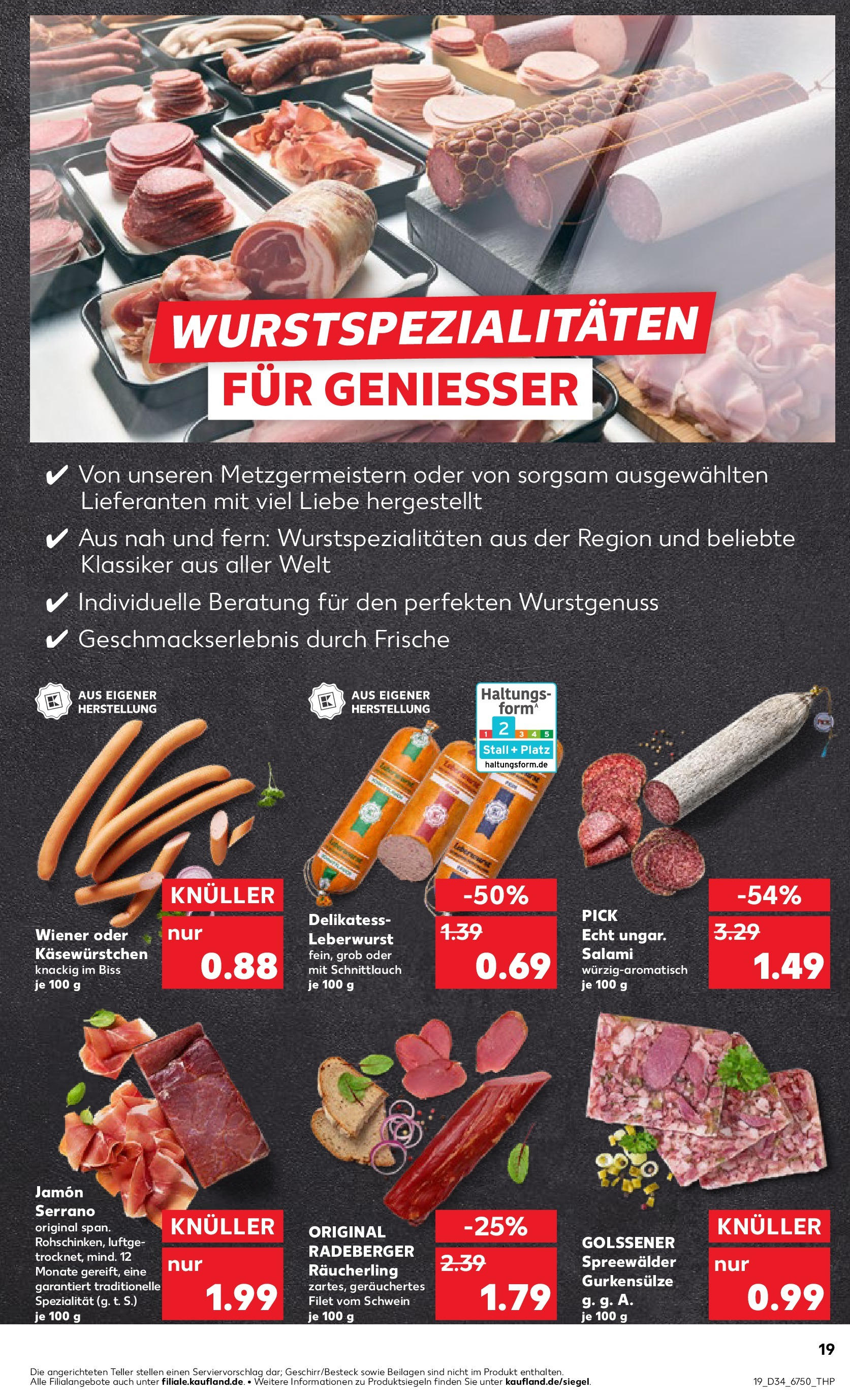 Prospekt Kaufland ab 21.08.2025 » Angebote Online zum Blättern | Seite: 19 | Produkte: Salami