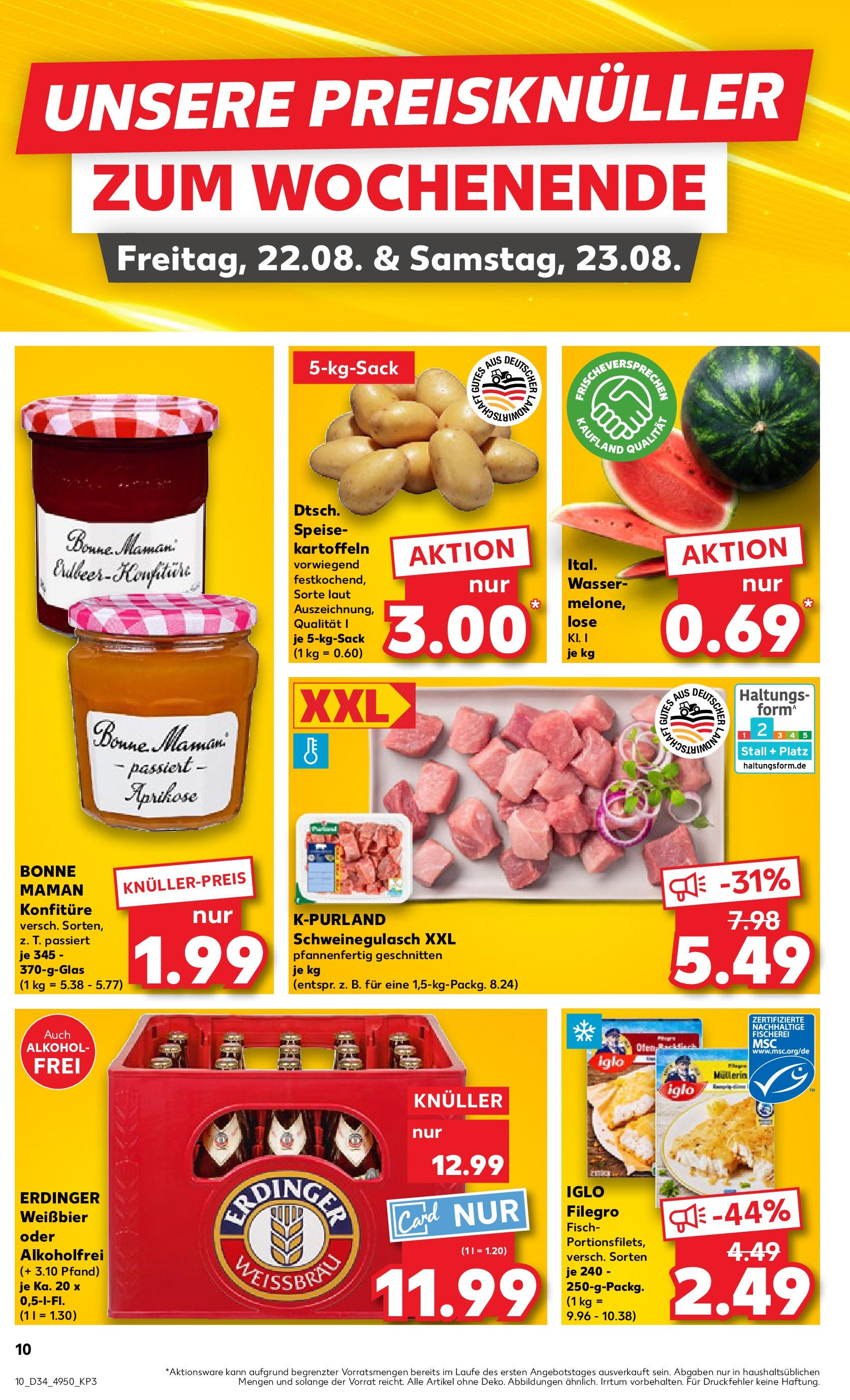 Prospekt Kaufland ab 21.08.2025 » Angebote Online zum Blättern | Seite: 10 | Produkte: Weißbier, Fisch, Wassermelone, Bonne maman