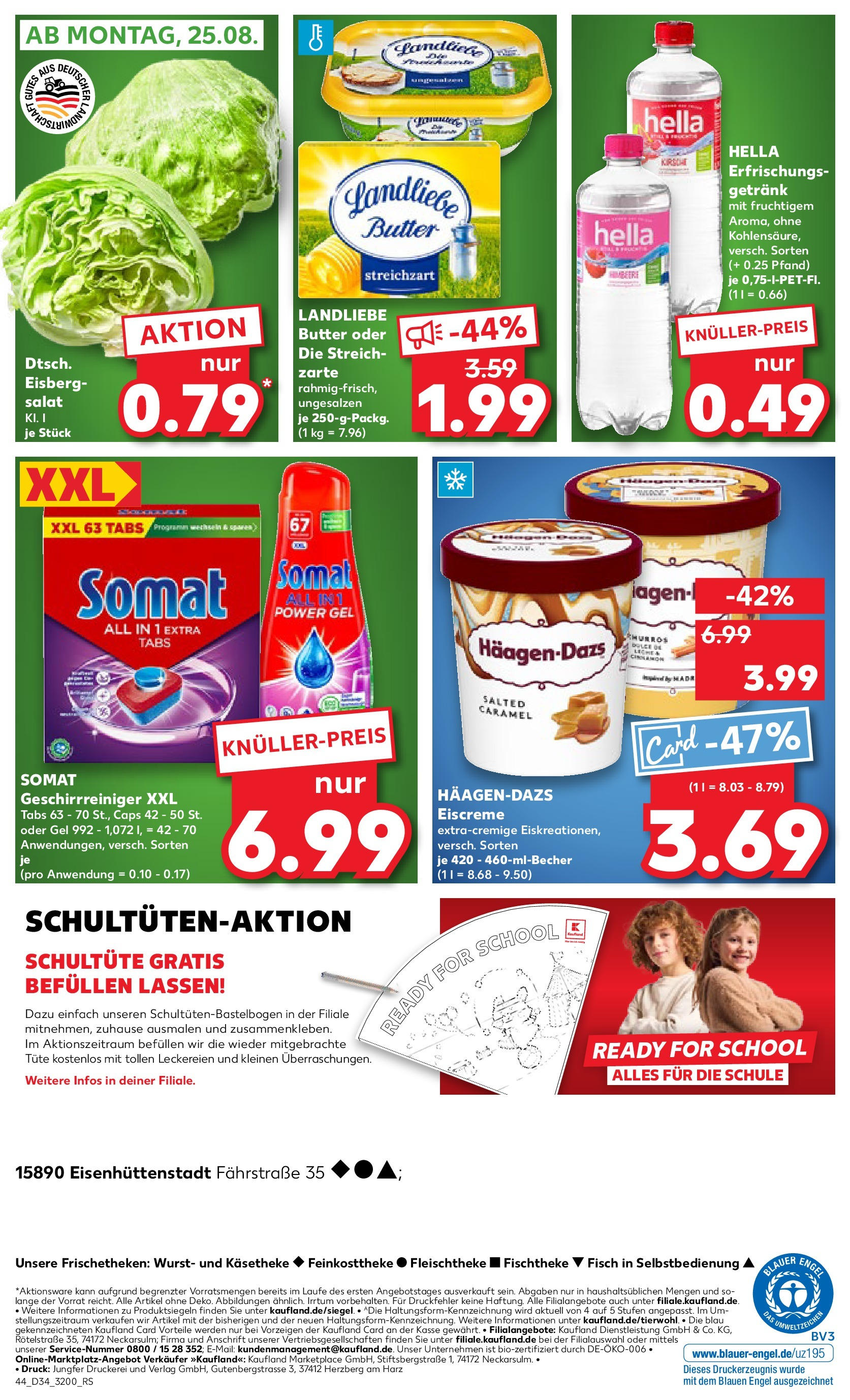 Prospekt Kaufland ab 21.08.2025 » Angebote Online zum Blättern | Seite: 44 | Produkte: Butter, Eiscreme, Fisch, Hella