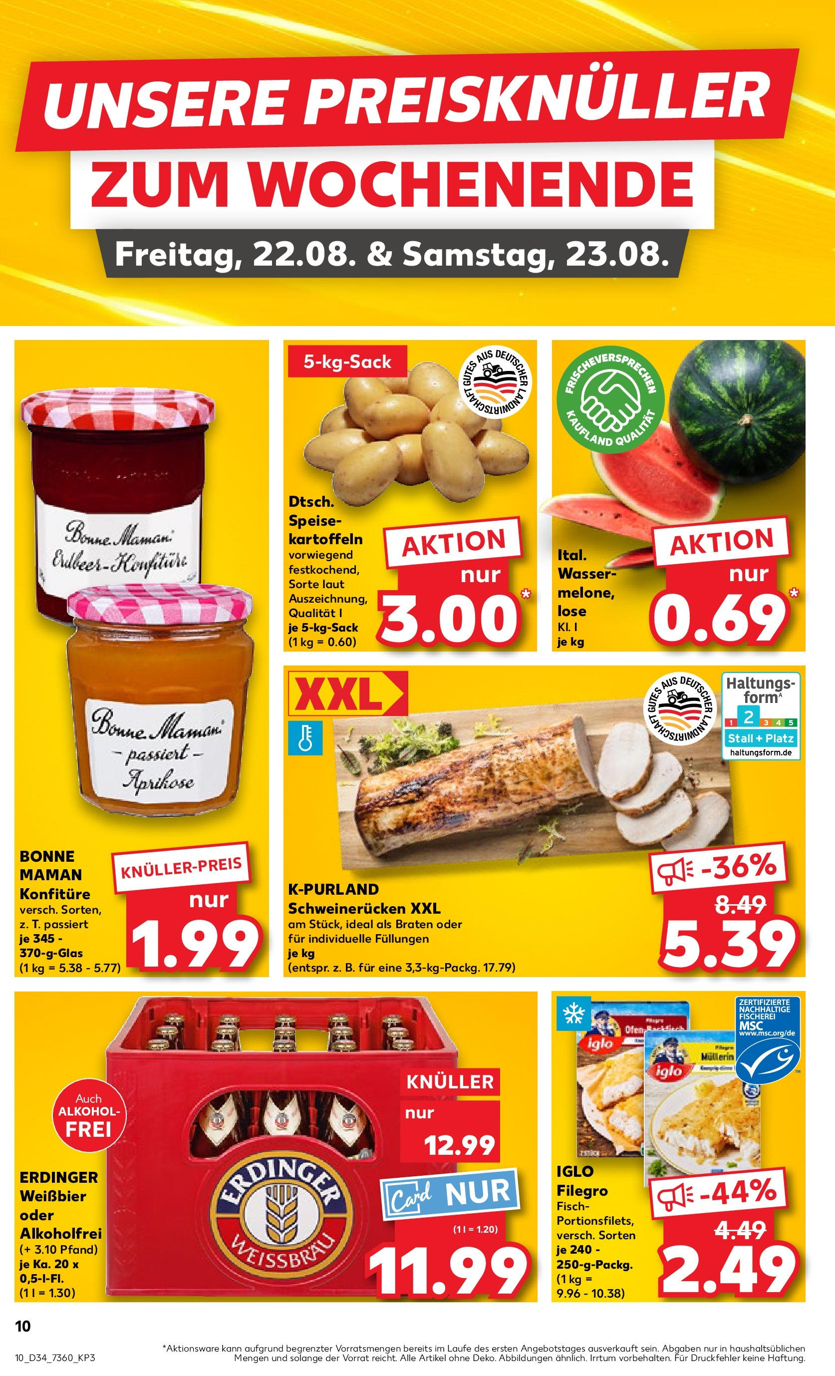 Prospekt Kaufland ab 21.08.2025 » Angebote Online zum Blättern | Seite: 10 | Produkte: Iglo, Fisch, Schweinerucken, Bonne maman