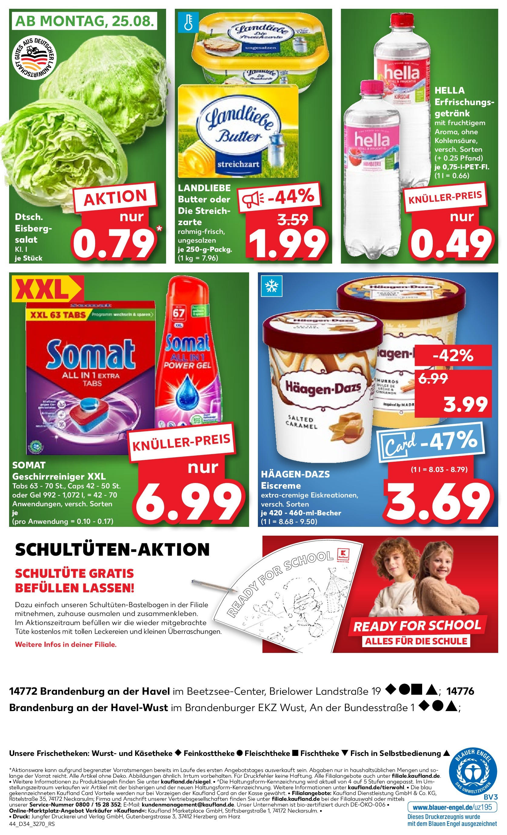 Prospekt Kaufland ab 21.08.2025 » Angebote Online zum Blättern | Seite: 48 | Produkte: Eiscreme, Fisch, Hella, Salat