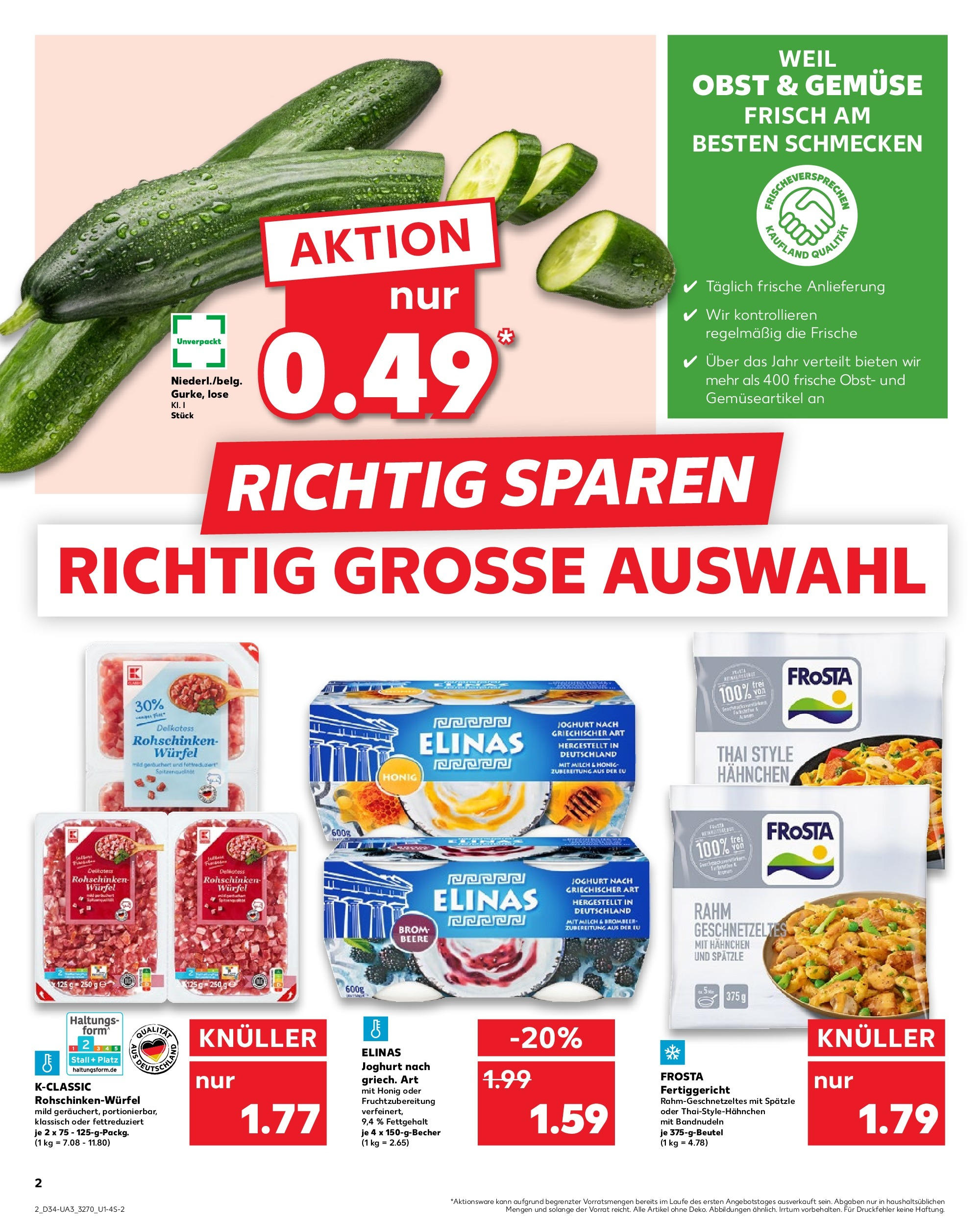Prospekt Kaufland ab 21.08.2025 » Angebote Online zum Blättern | Seite: 2 | Produkte: Hahnchen, Milch, Joghurt, Frosta
