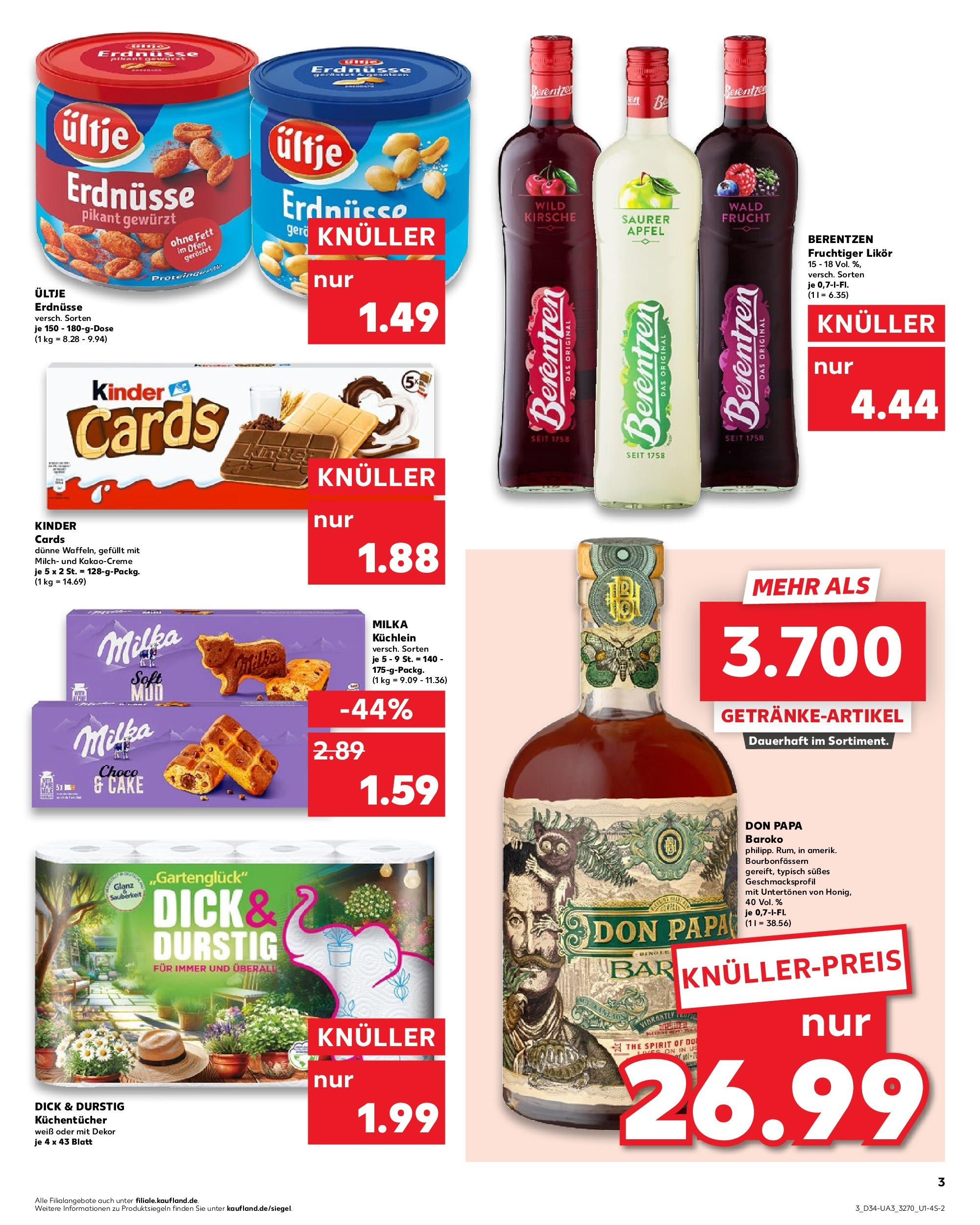 Prospekt Kaufland ab 21.08.2025 » Angebote Online zum Blättern | Seite: 3 | Produkte: Ofen, Milch, Rum, Berentzen