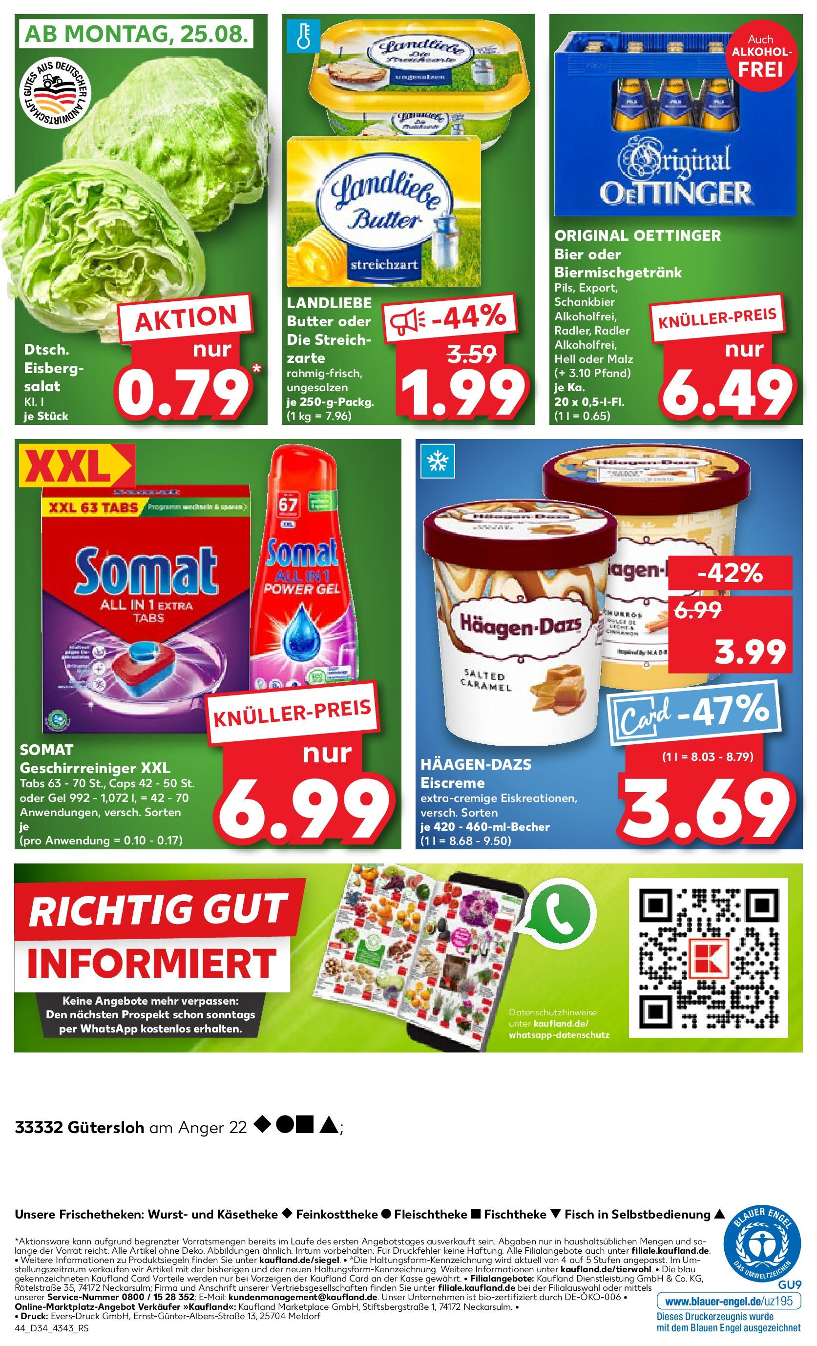 Prospekt Kaufland ab 21.08.2025 » Angebote Online zum Blättern | Seite: 44 | Produkte: Butter, Bier, Landliebe butter, Radler