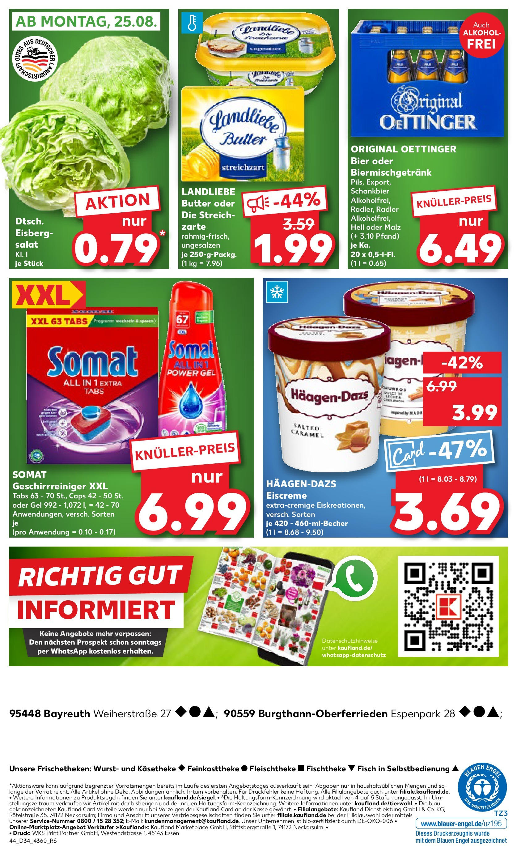 Prospekt Kaufland ab 21.08.2025 » Angebote Online zum Blättern | Seite: 44 | Produkte: Fisch, Radler, Wurst, Salat