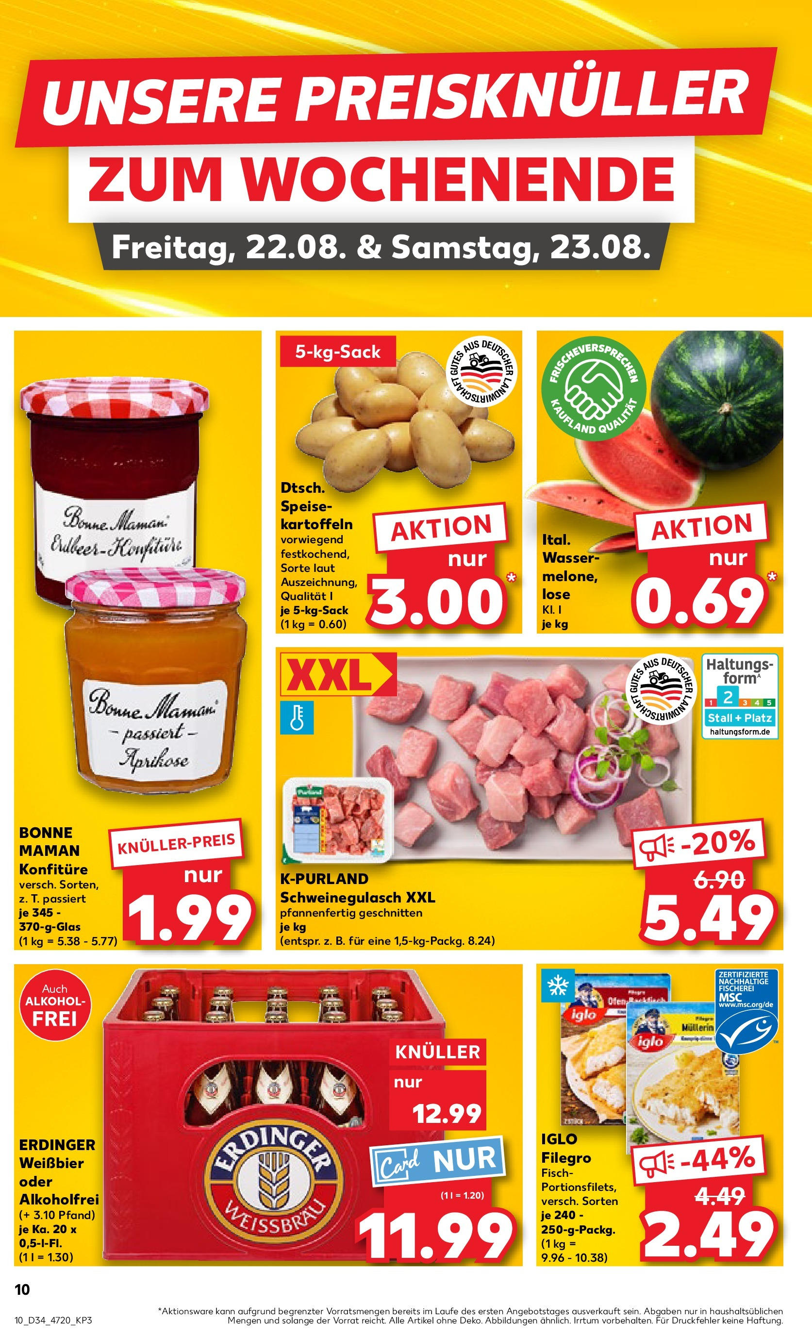 Prospekt Kaufland ab 21.08.2025 » Angebote Online zum Blättern | Seite: 10 | Produkte: Erdinger, Weißbier, Kartoffeln, Wasser