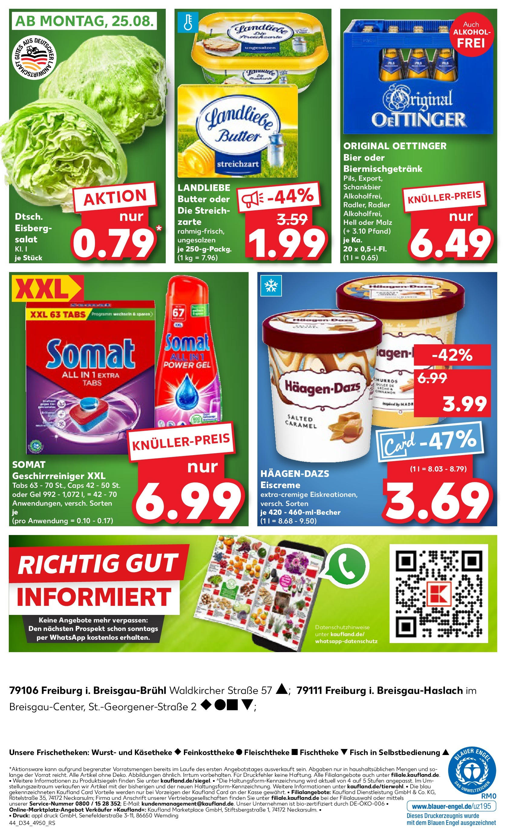Prospekt Kaufland ab 21.08.2025 » Angebote Online zum Blättern | Seite: 44 | Produkte: Bier, Landliebe butter, Oettinger, Fisch