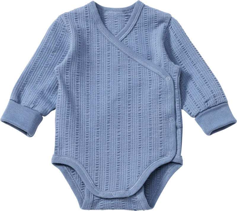 ALANA Wickelbody Langarm mit Mitwachsfunktion, blau, Gr. 62/68