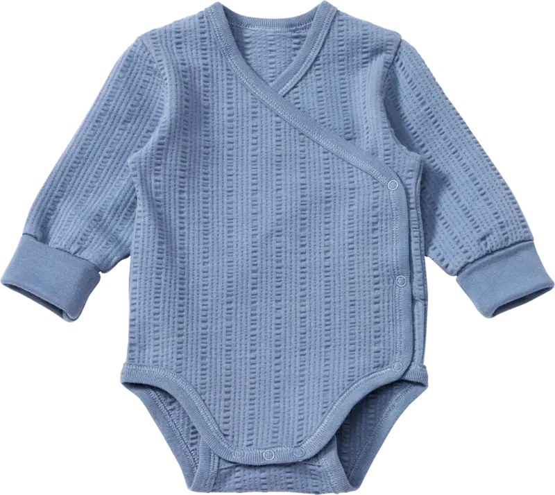 ALANA Wickelbody Langarm mit Mitwachsfunktion, blau, Gr. 62/68