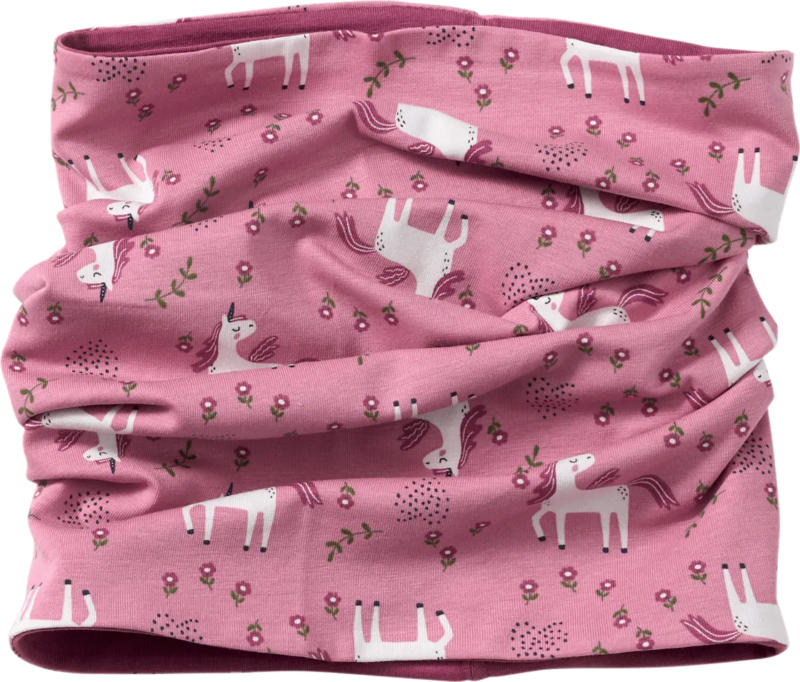 PUSBLU Loop Schal mit Einhorn-Muster, rosa