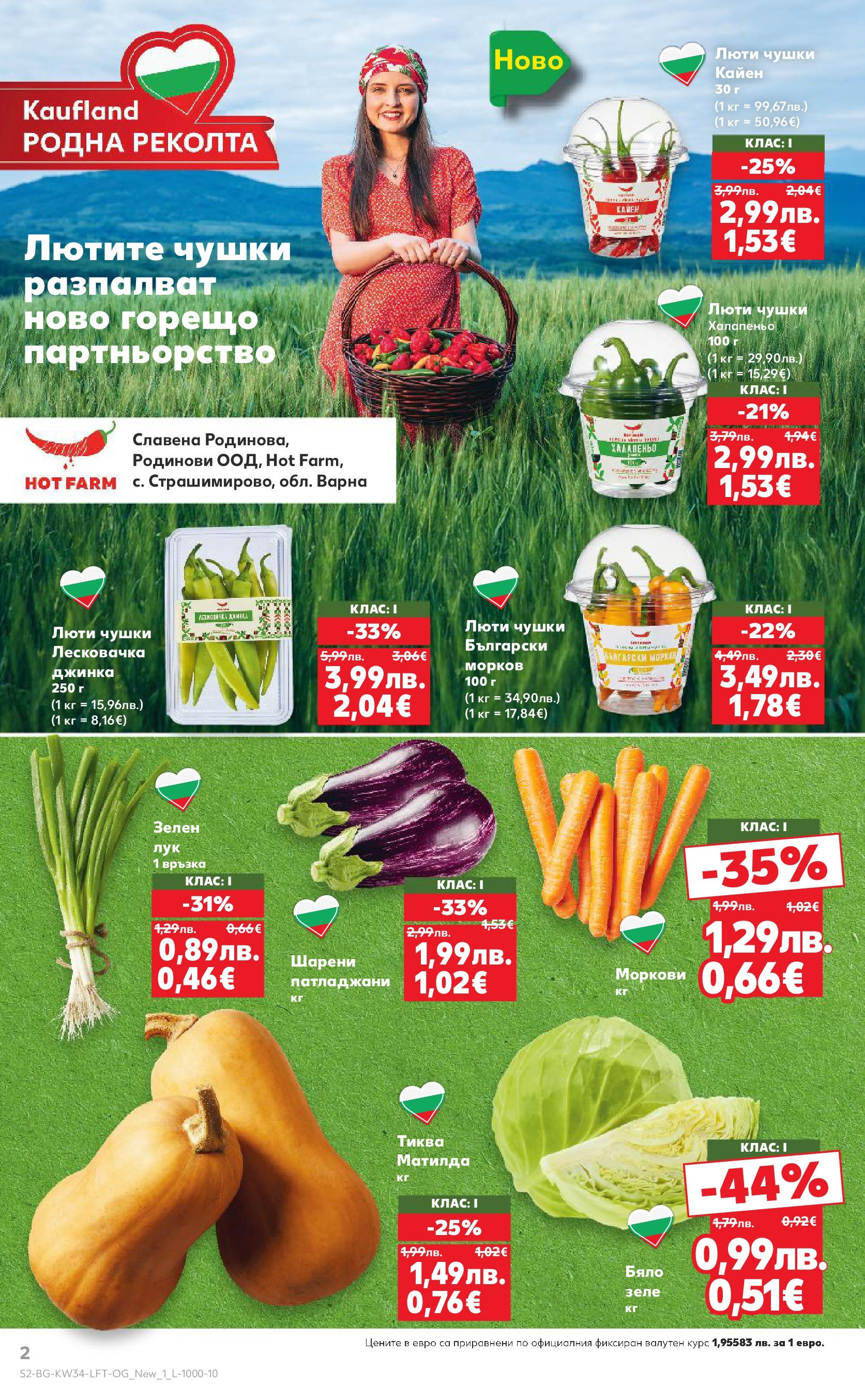 Нова Кауфланд - Спестявай с мега марки в Kaufland предложения с валидност до 24.08.2025 от 17.08.2025 | Страница: 2 | Продукти: Морков, Зеле, Тиква, Моркови