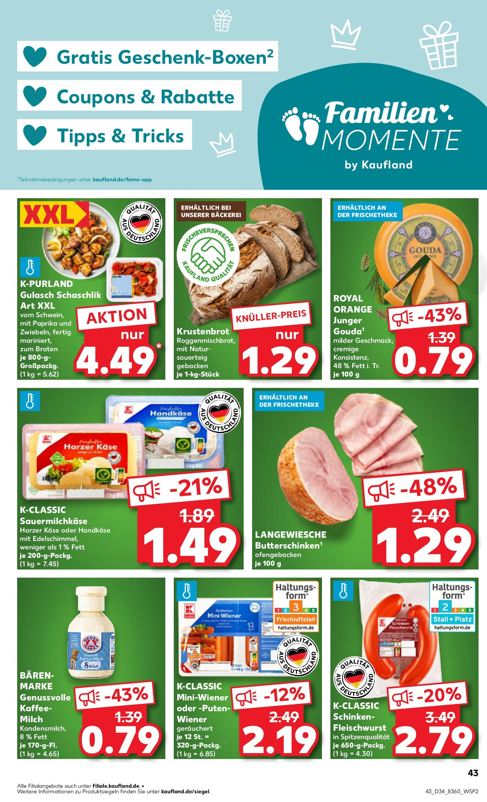 Prospekt Kaufland ab 21.08.2025 » Angebote Online zum Blättern | Seite: 43 | Produkte: Milch, Käse, Kaffee, Paprika