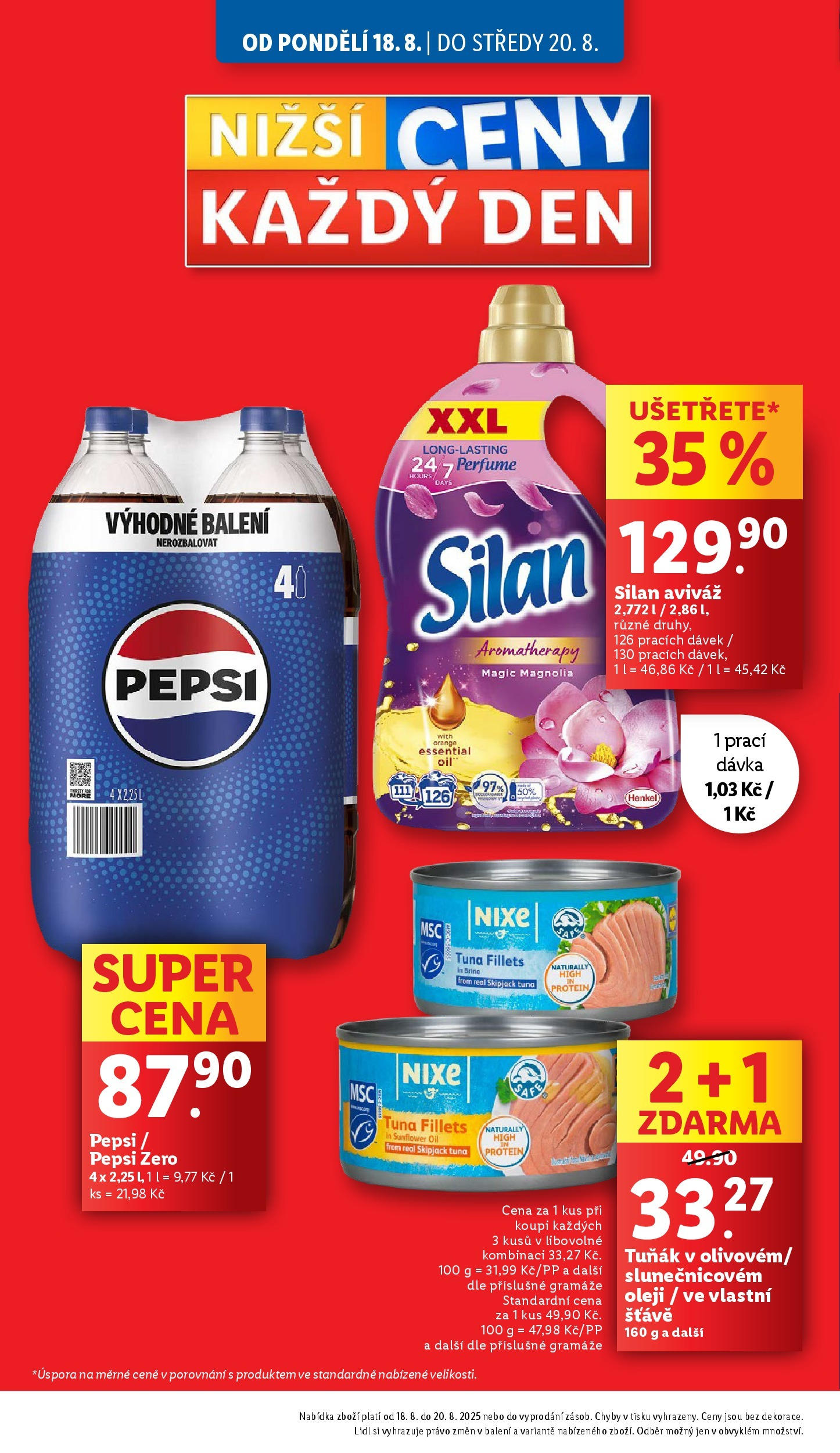 Lidl leták od 19.08.2025 - Nový akční leták | Strana: 2 | Produkty: Aviváž, Pepsi, Pepsi Zero, Protein