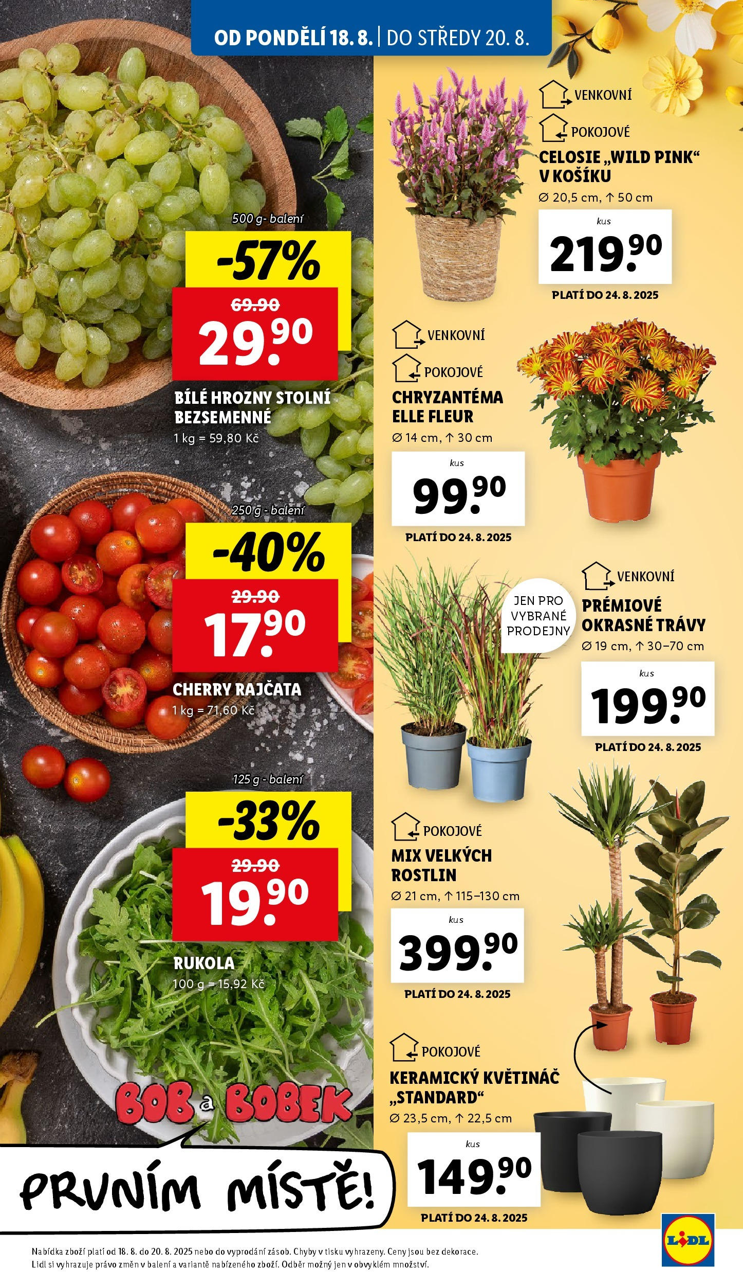 Lidl leták od 19.08.2025 - Nový akční leták | Strana: 11 | Produkty: Rajčata, Bílé hrozny, Květináč, Hrozny