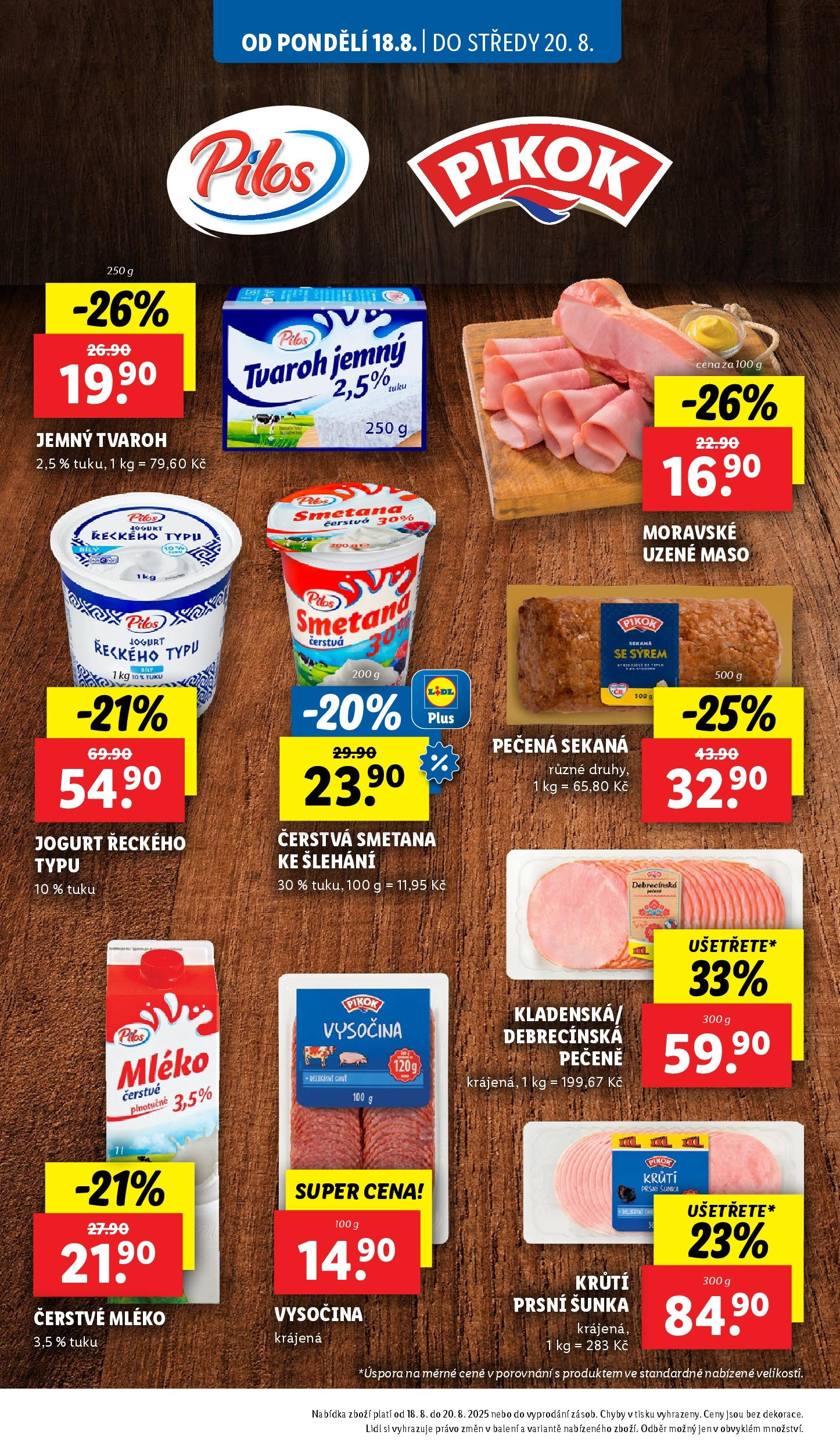 Lidl leták od 19.08.2025 - Nový akční leták | Strana: 28 | Produkty: Mléko, Šunka, Smetana, Tvaroh
