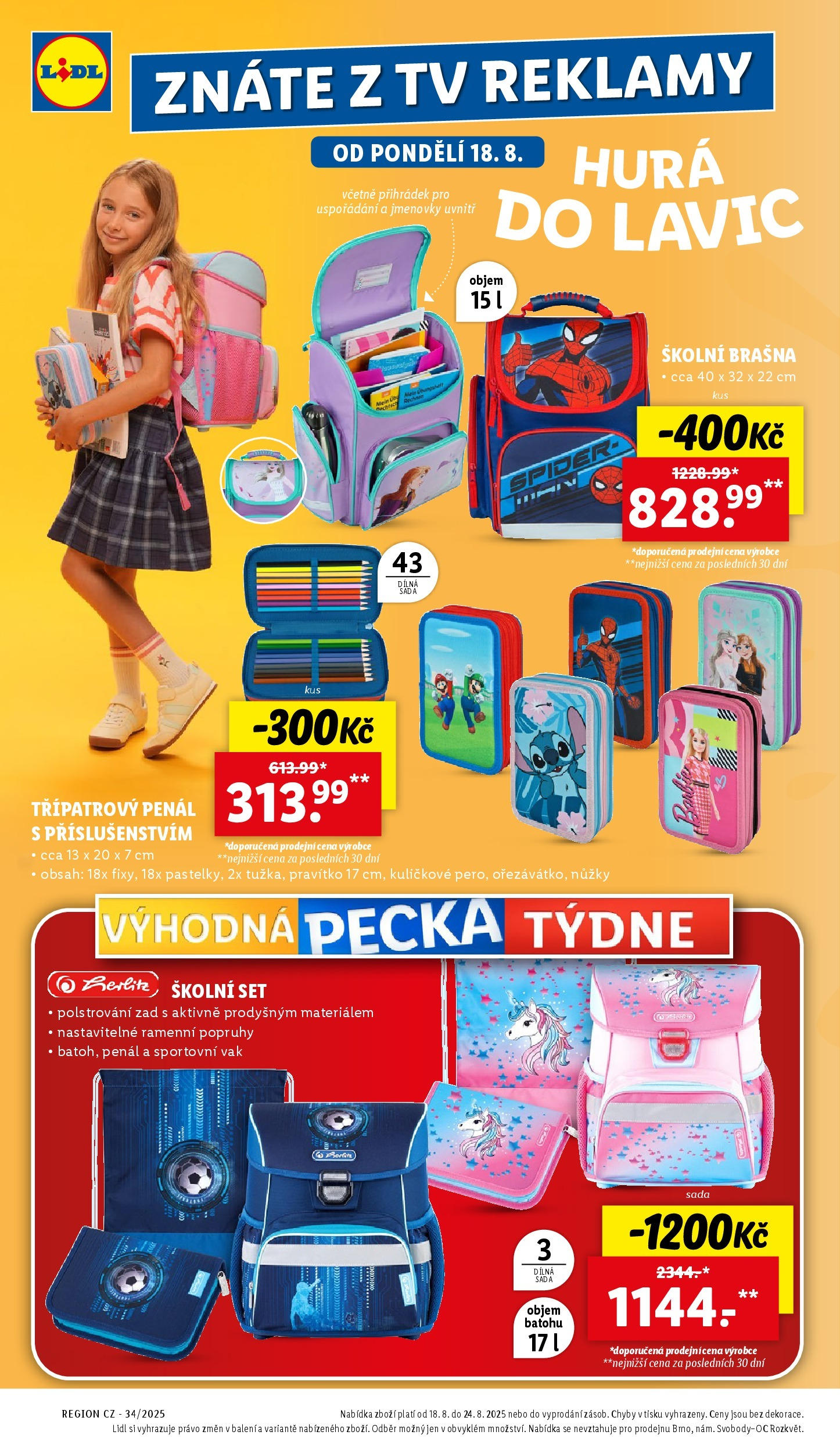 Lidl leták od 19.08.2025 - Nový akční leták | Strana: 4 | Produkty: Penál, Pravítko, Nůžky, Tv