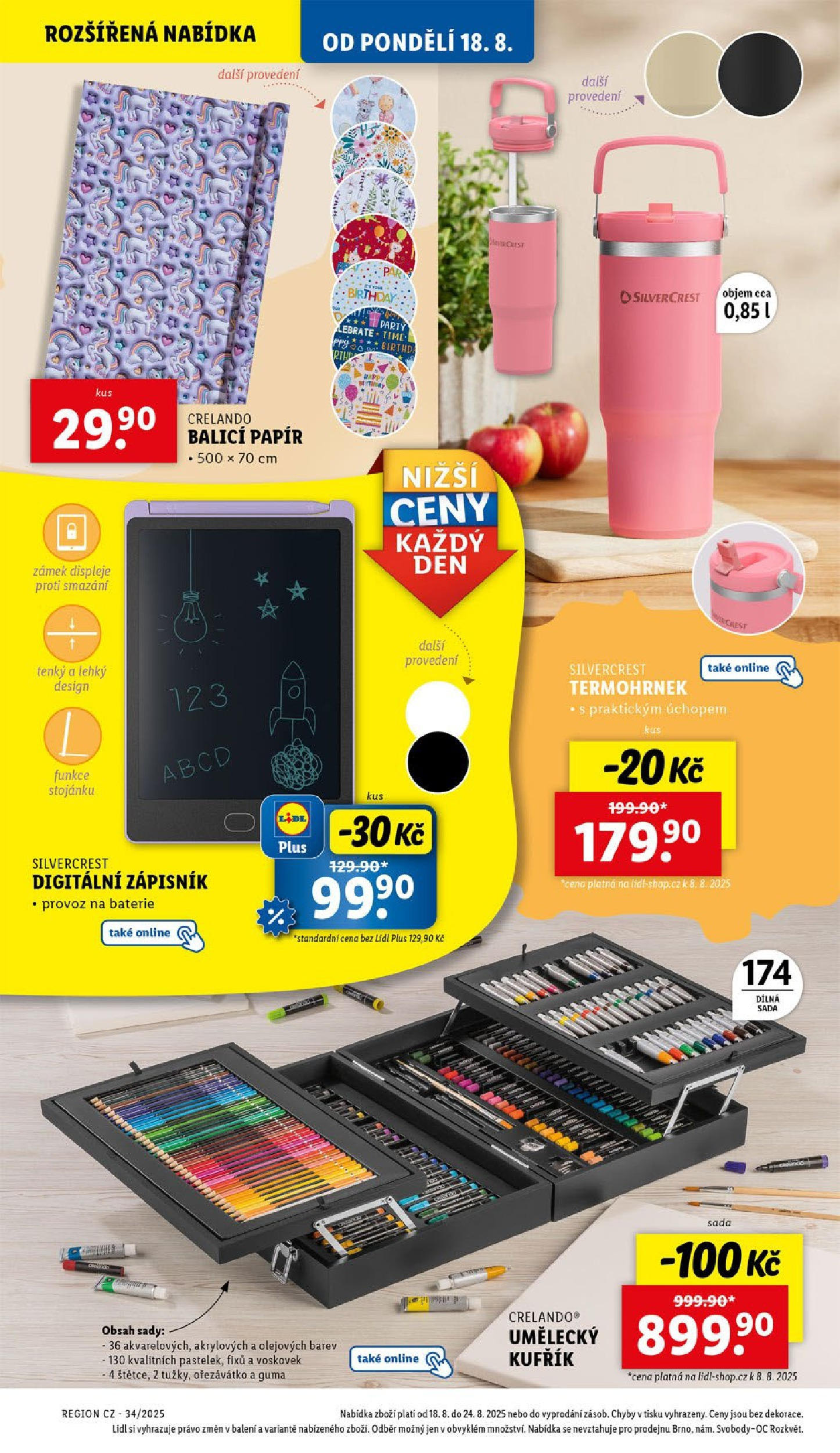 Lidl leták od 19.08.2025 - Nový akční leták | Strana: 8 | Produkty: Kufřík, Ořezávátko, Guma, Baterie