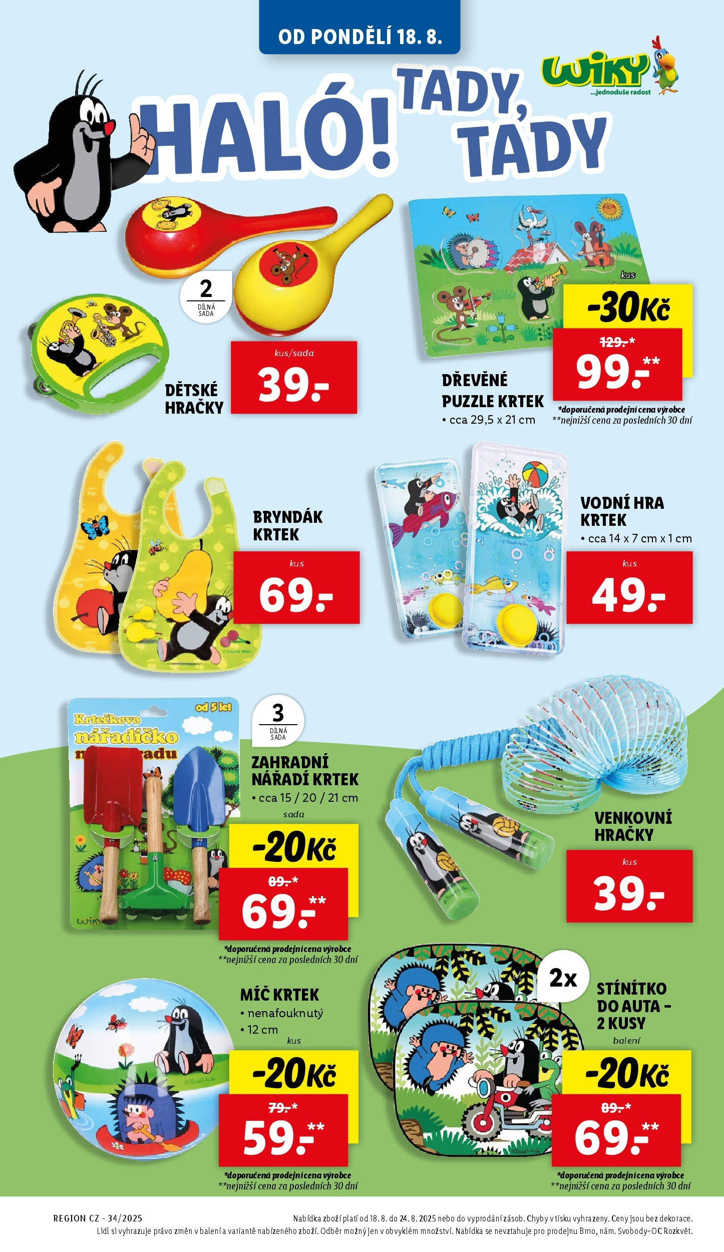 Lidl leták od 19.08.2025 - Nový akční leták | Strana: 9 | Produkty: Hračky, Puzzle, Stínítko do auta, Nářadí