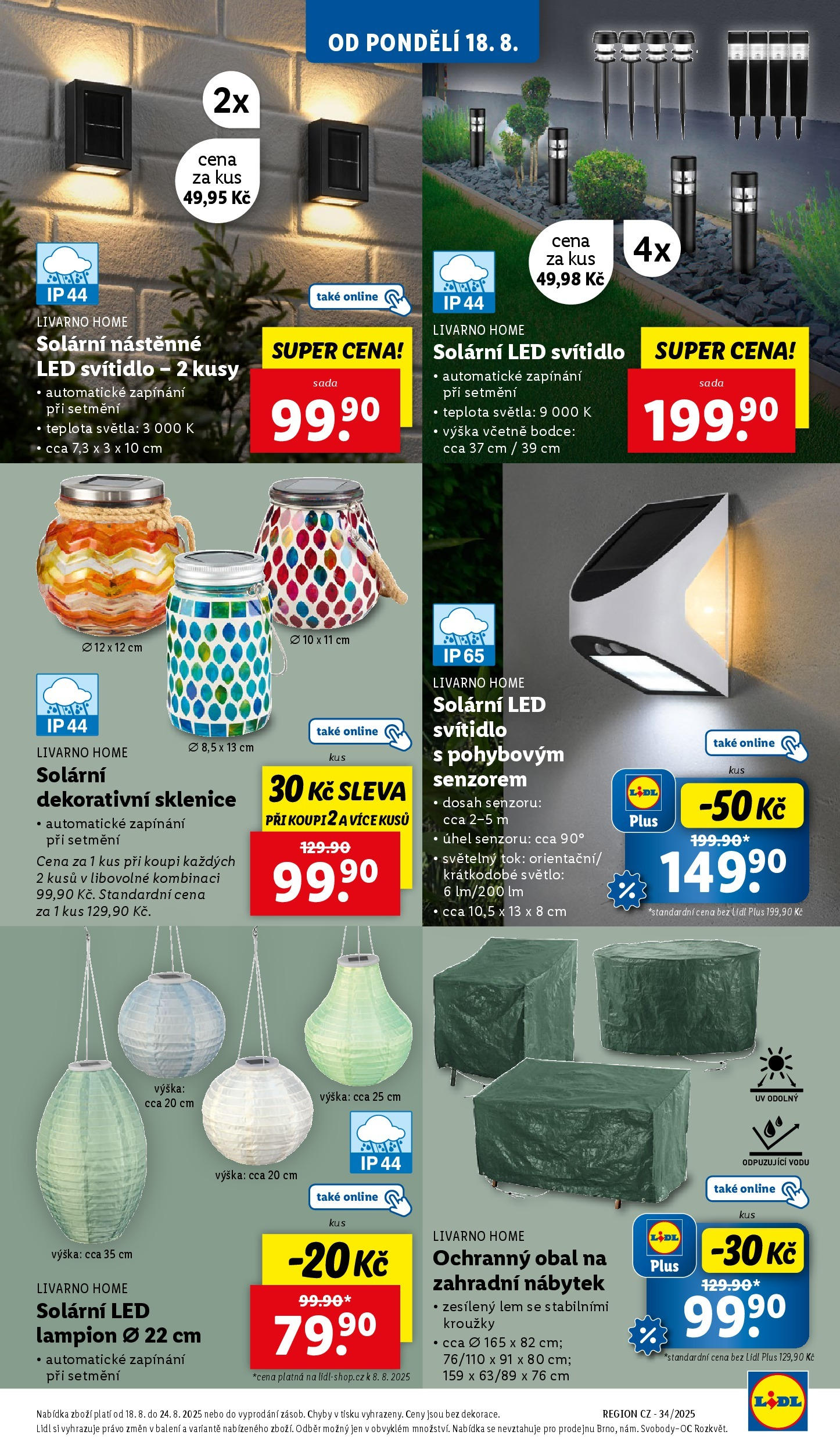 Lidl leták od 19.08.2025 - Nový akční leták | Strana: 15 | Produkty: Lampión, Nábytek, LED, Sklenice