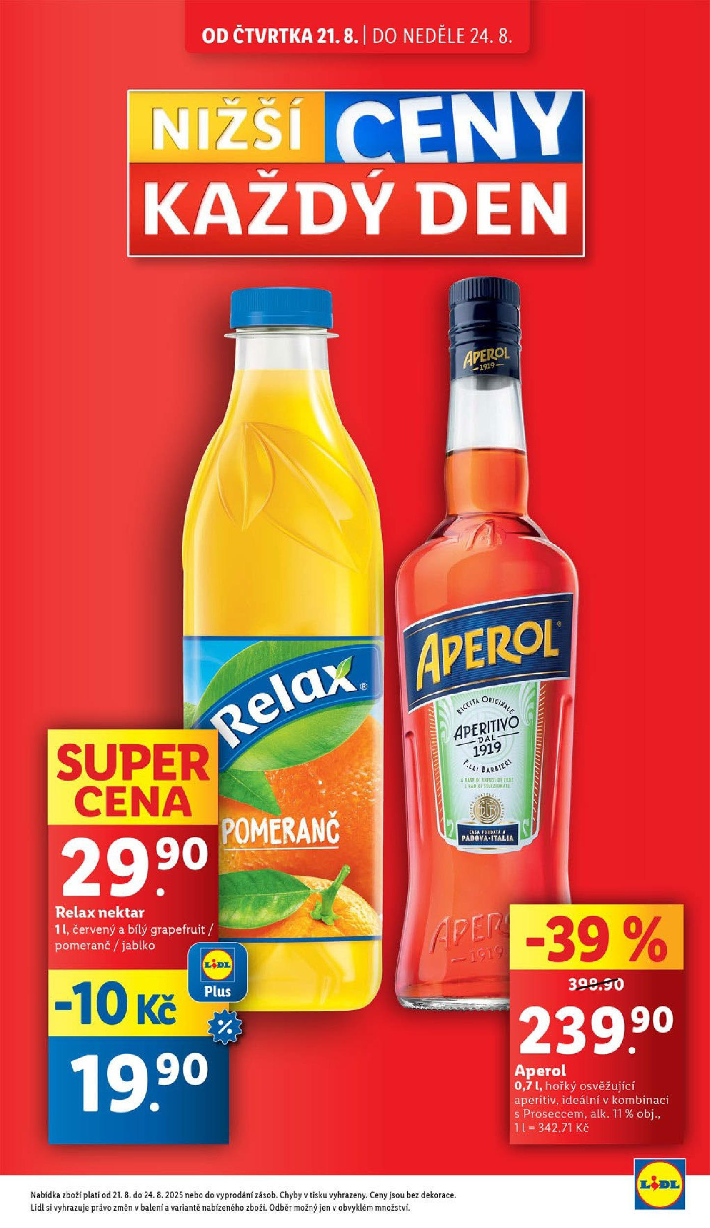 Lidl leták od 19.08.2025 - Nový akční leták | Strana: 5 | Produkty: Aperitivo, Aperol