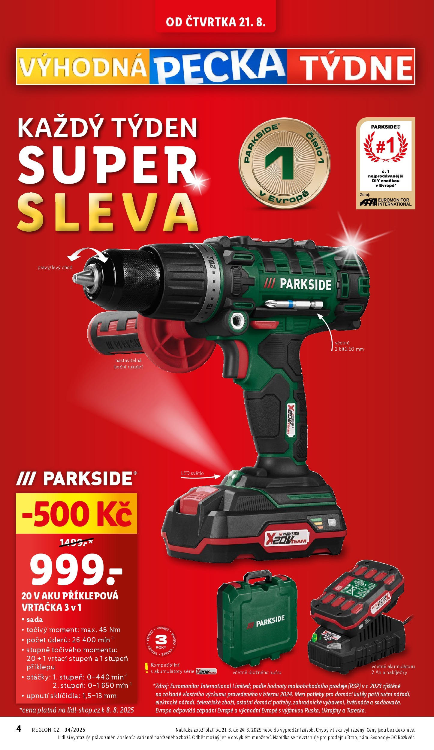 Lidl leták od 19.08.2025 - Nový akční leták | Strana: 8 | Produkty: Příklepová vrtačka, Vrtačka, LED, LED světlo