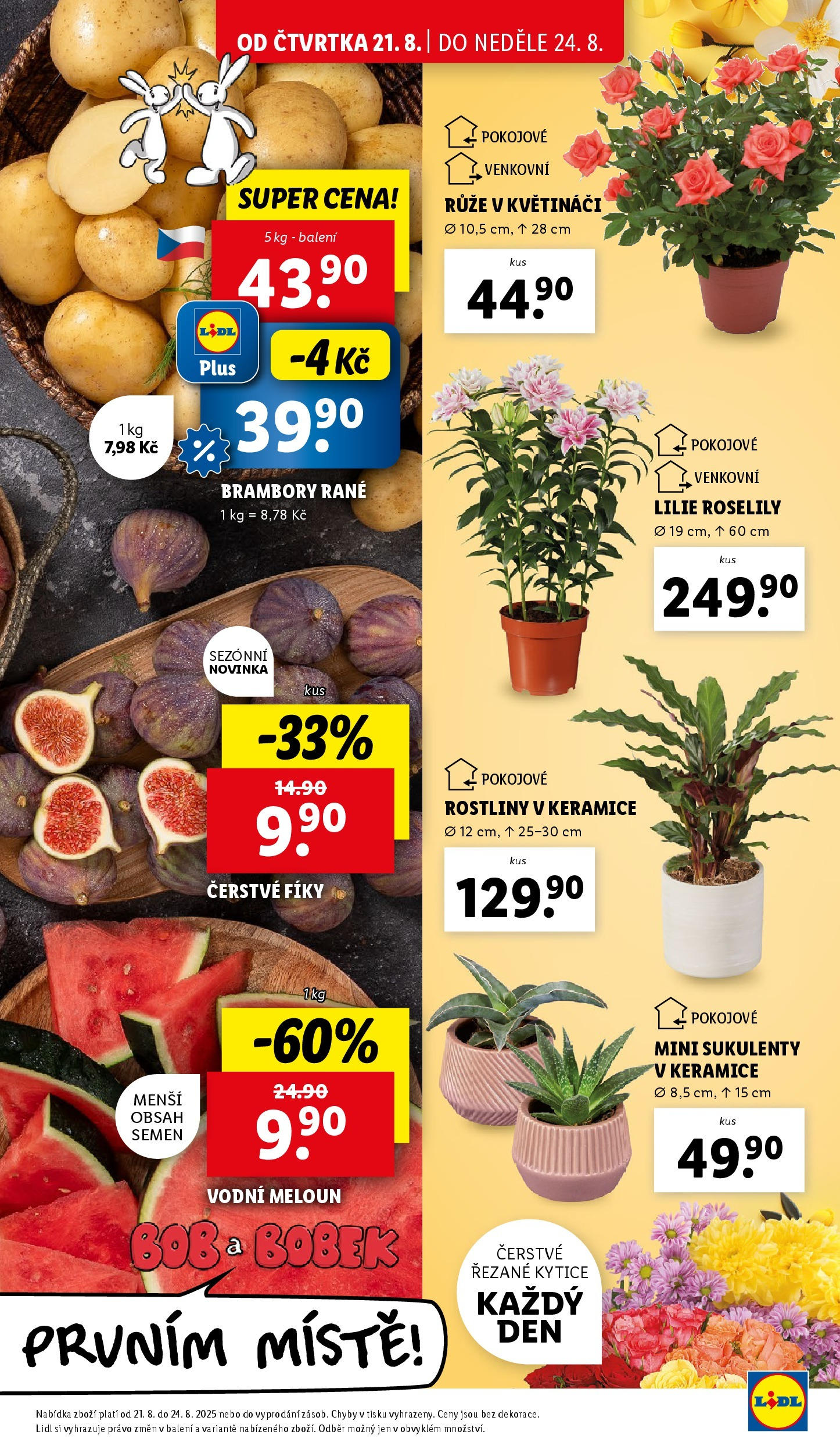 Lidl leták od 19.08.2025 - Nový akční leták | Strana: 11 | Produkty: Meloun, Brambory, Rostliny, Kytice