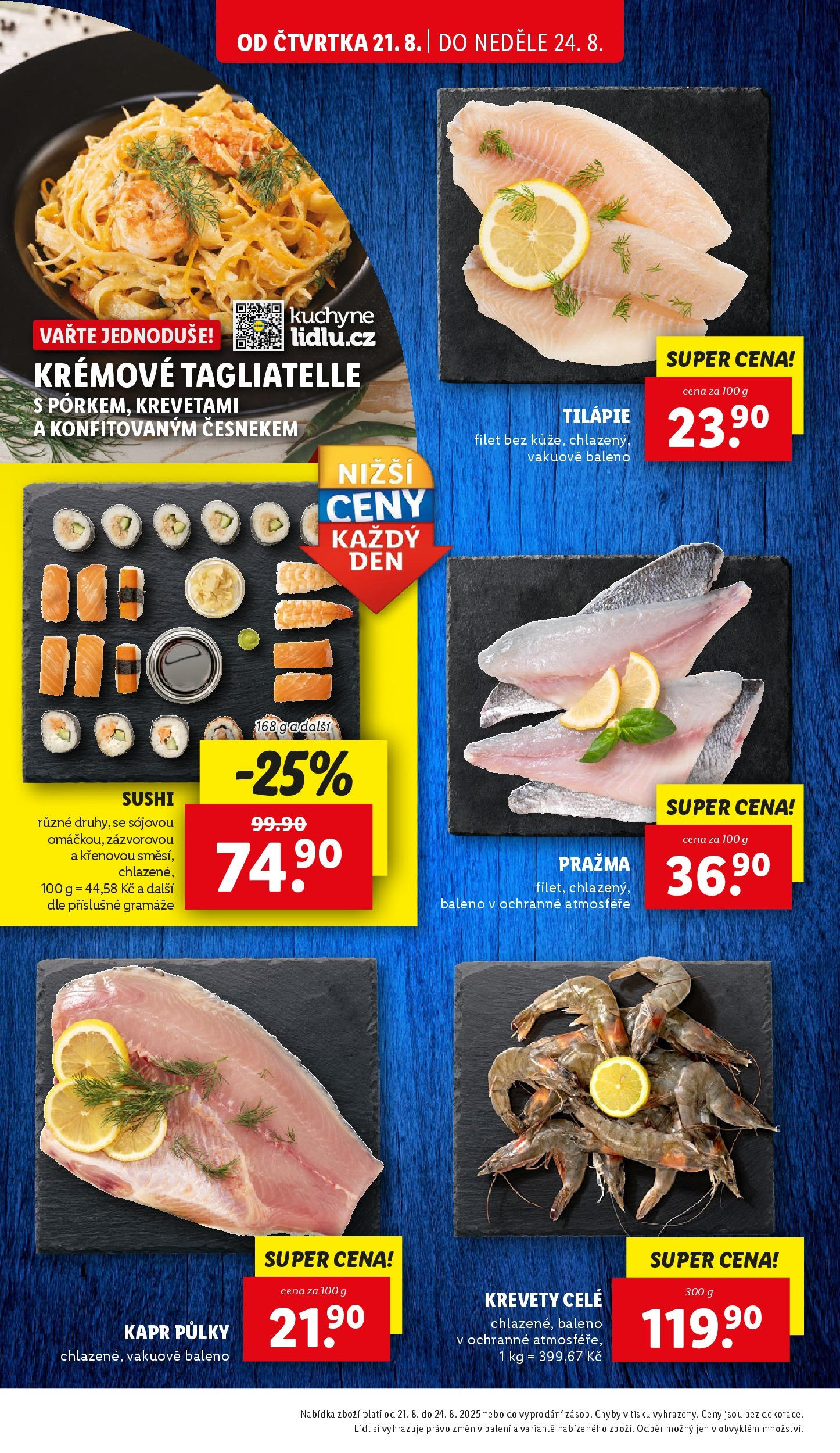 Lidl leták od 19.08.2025 - Nový akční leták | Strana: 12 | Produkty: Pražma, Tilapie, Kapr, Kuchyně