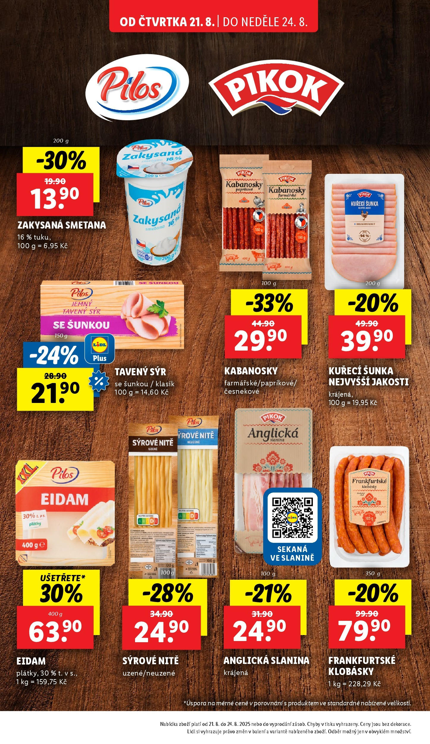 Lidl leták od 19.08.2025 - Nový akční leták | Strana: 14 | Produkty: Šunka, Smetana, Sekaná, Zakysaná smetana