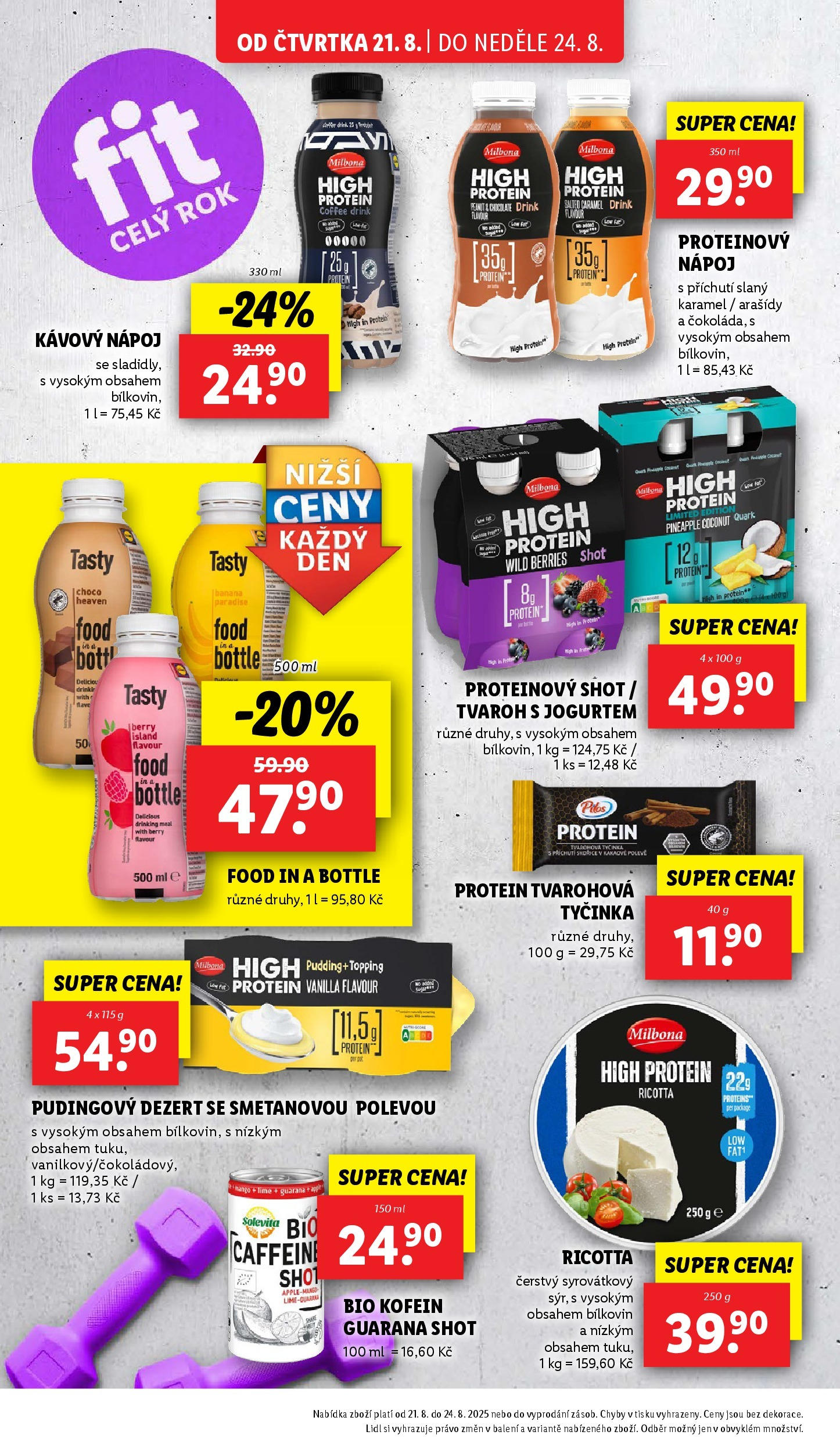 Lidl leták od 19.08.2025 - Nový akční leták | Strana: 16 | Produkty: Ricotta, Protein bar, Solevita, Tvarohová tyčinka