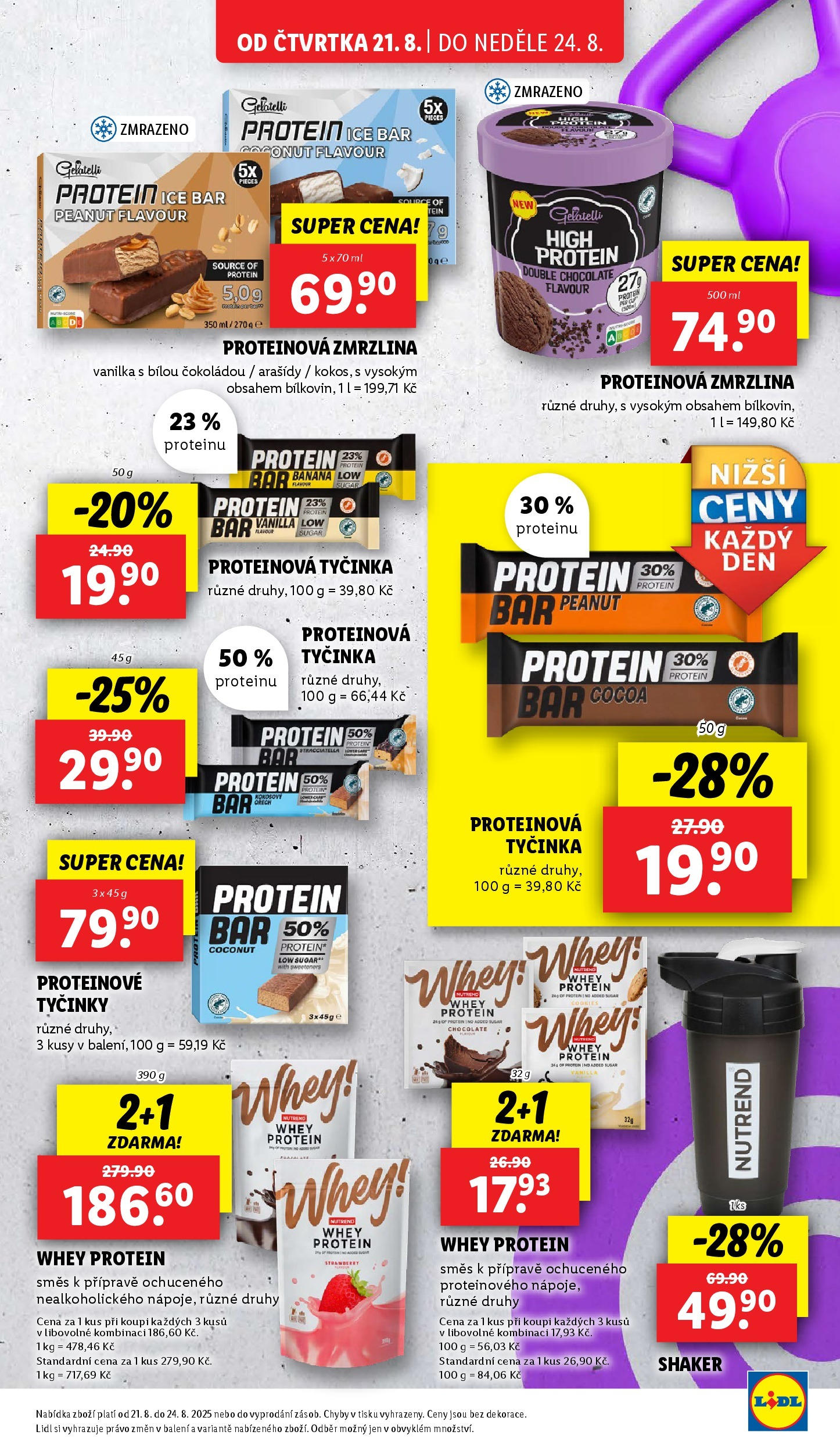 Lidl leták od 19.08.2025 - Nový akční leták | Strana: 17 | Produkty: Proteiny, Proteinová zmrzlina, Gelatelli, Protein