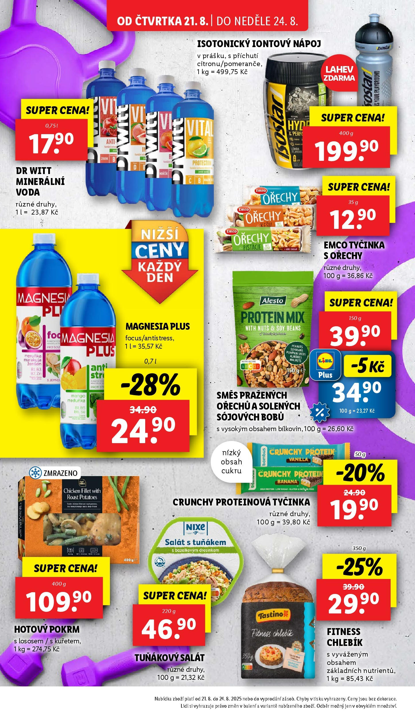 Lidl leták od 19.08.2025 - Nový akční leták | Strana: 18 | Produkty: Mango, Minerální voda, Protein, Tuňákový salát